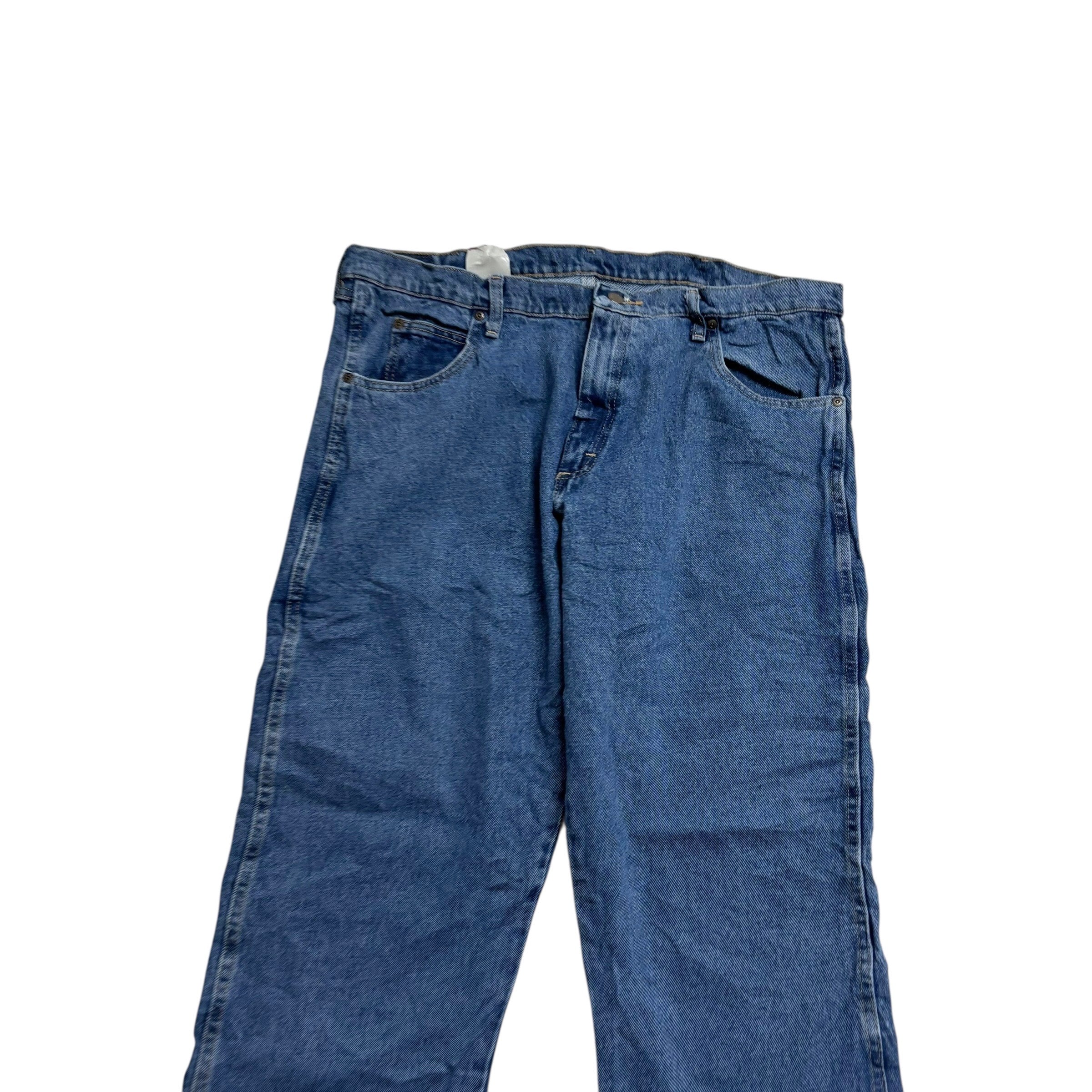 Wrangler Jeans W40 L32 Mens Mid Blue Regular Straight Fit Denim (E)