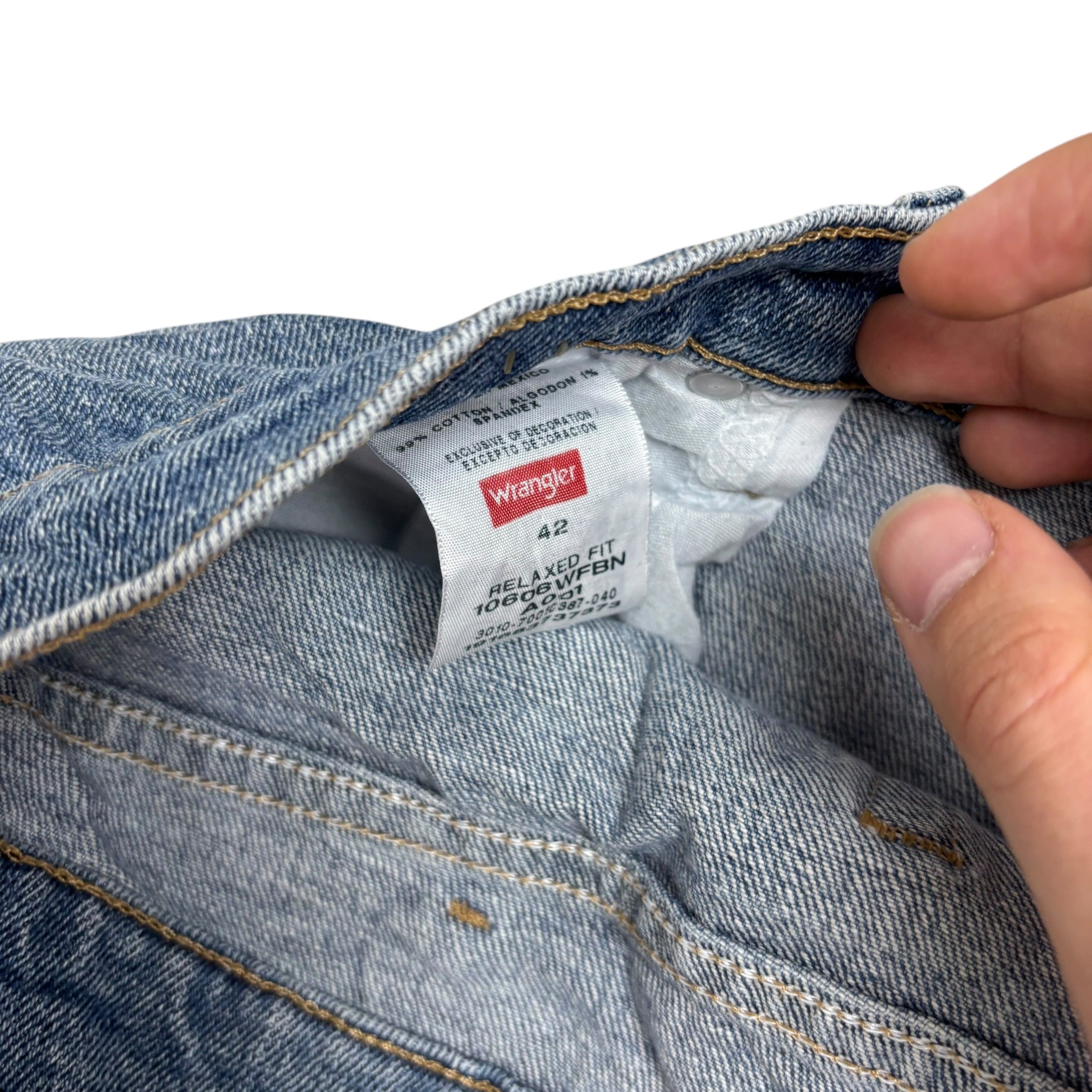 Wrangler Baggy Jorts W42 Mens Denim Shorts Mid Blue Relaxed Fit (E)