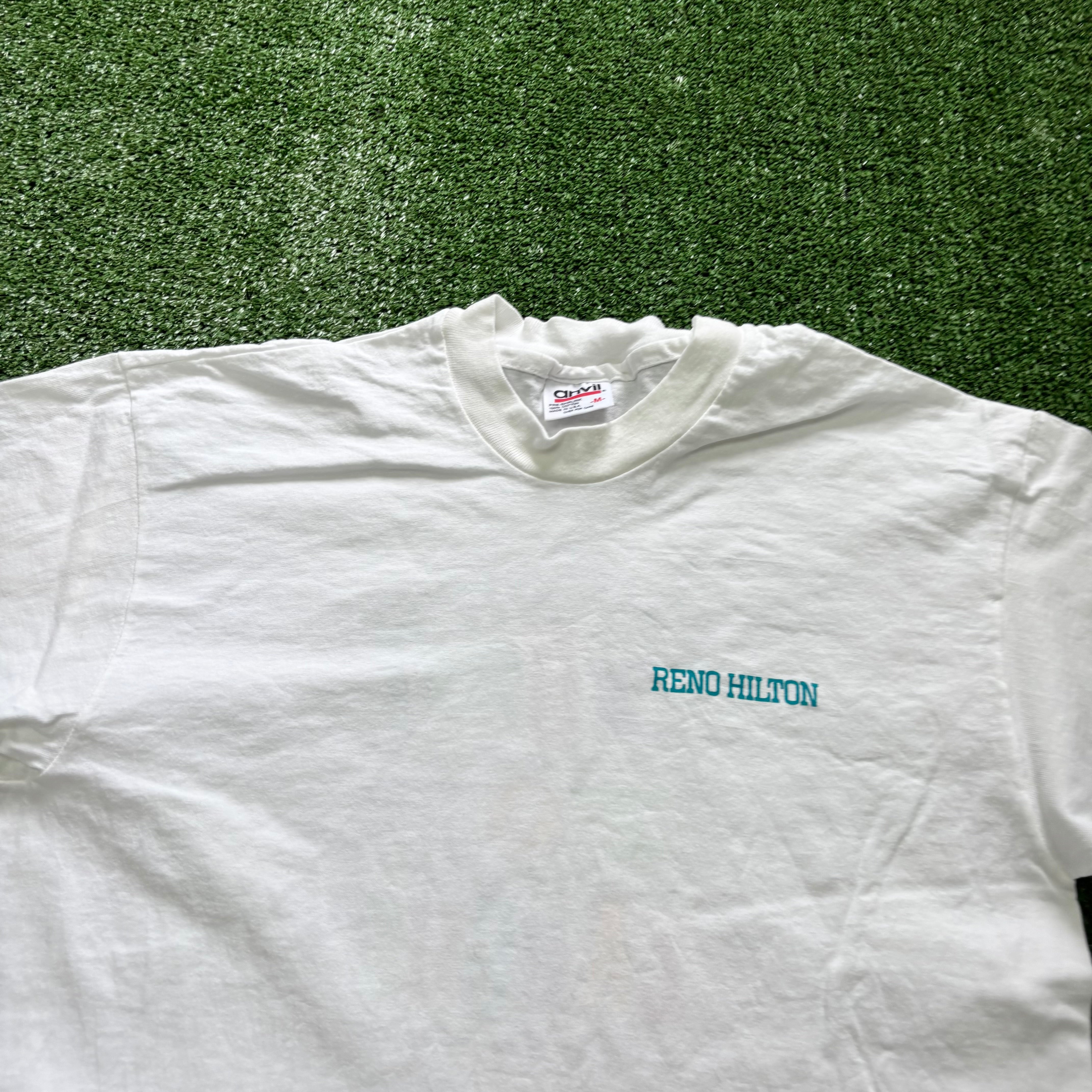 Vintage T Shirt Mens Small White Single Stitch Graphic Print 90s