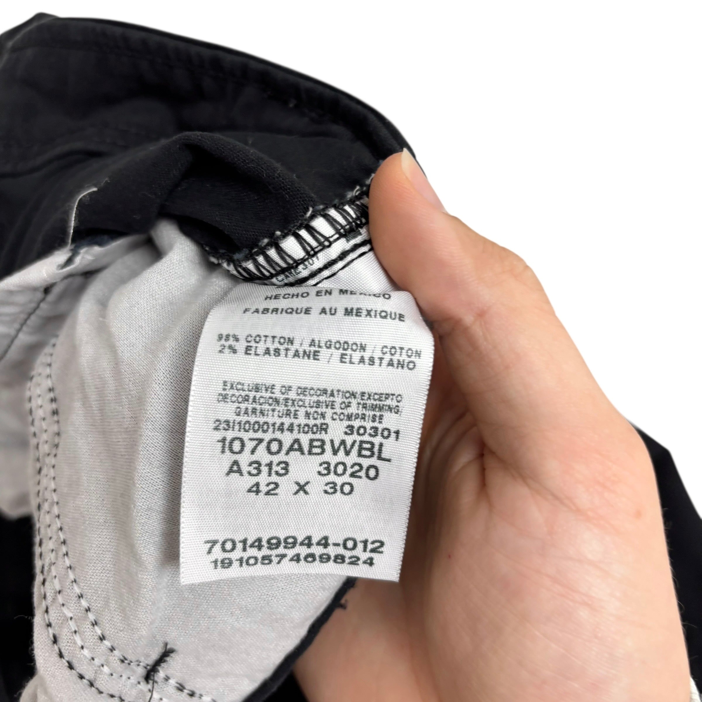 Wrangler Cargo Trousers W42 L30 Mens Black Relaxed Straight Fit Stetch Pants (E)