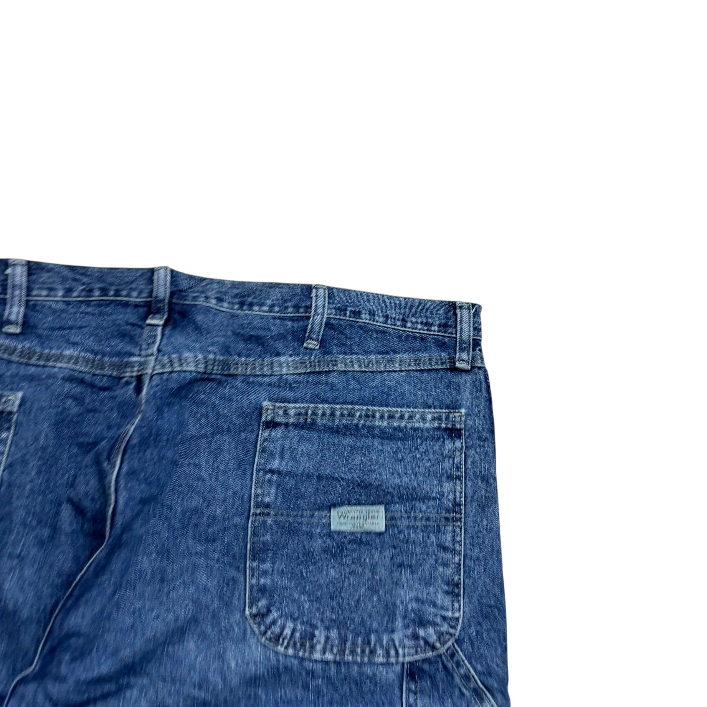 Wrangler Carpenter Jeans W42 L31 Mens Mid Blue Relaxed Straight Fit Denim (E)