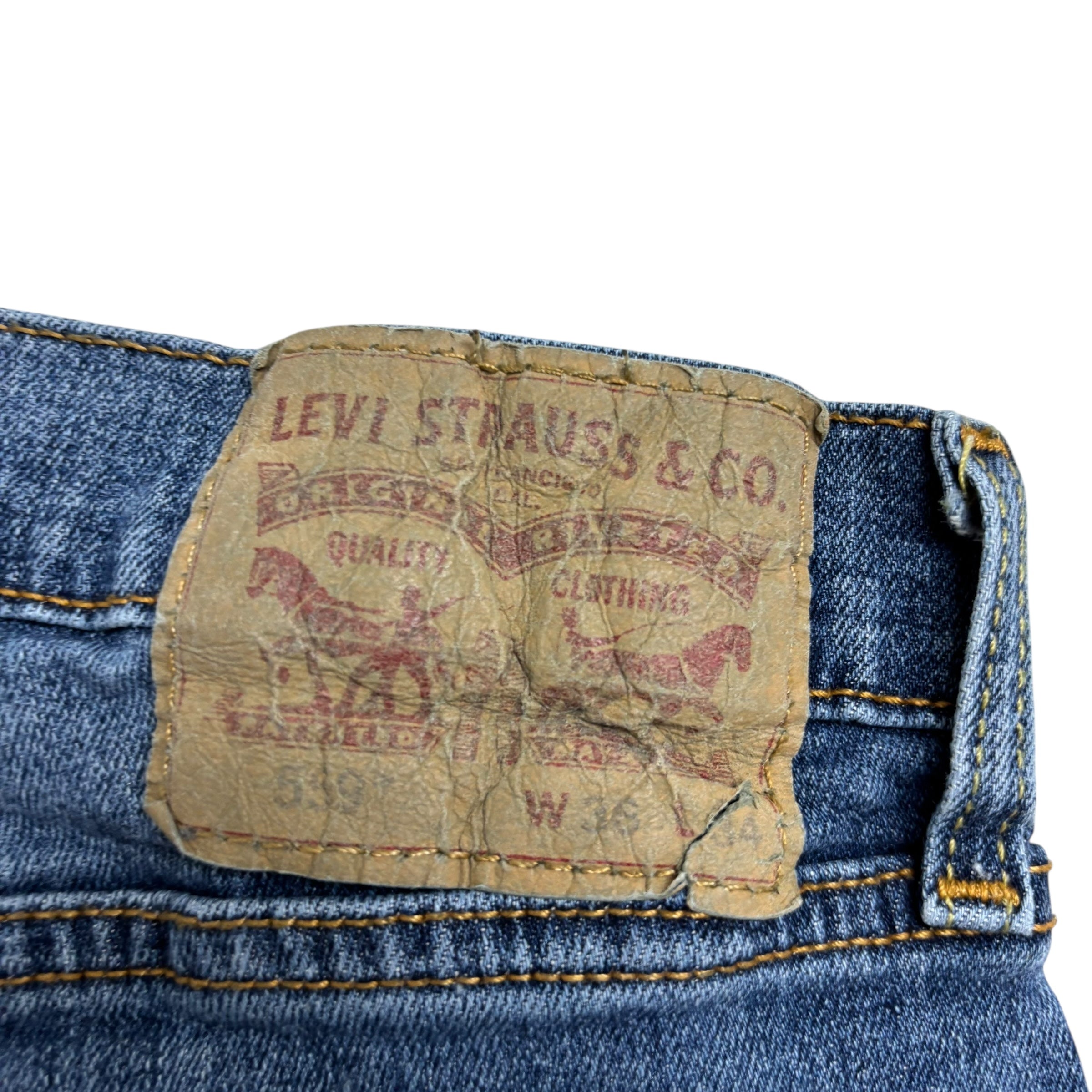 Levis 559 Jeans W36 L34 Mens Mid Blue Regular Straight Fit Stretch Denim