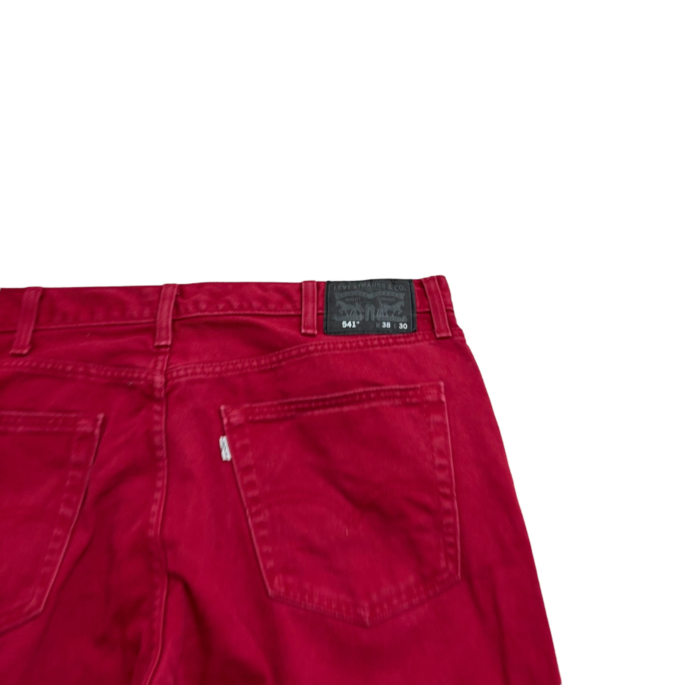 Levis 541 Jeans W38 L30 Mens Red Athletic Tapered Fit Denim