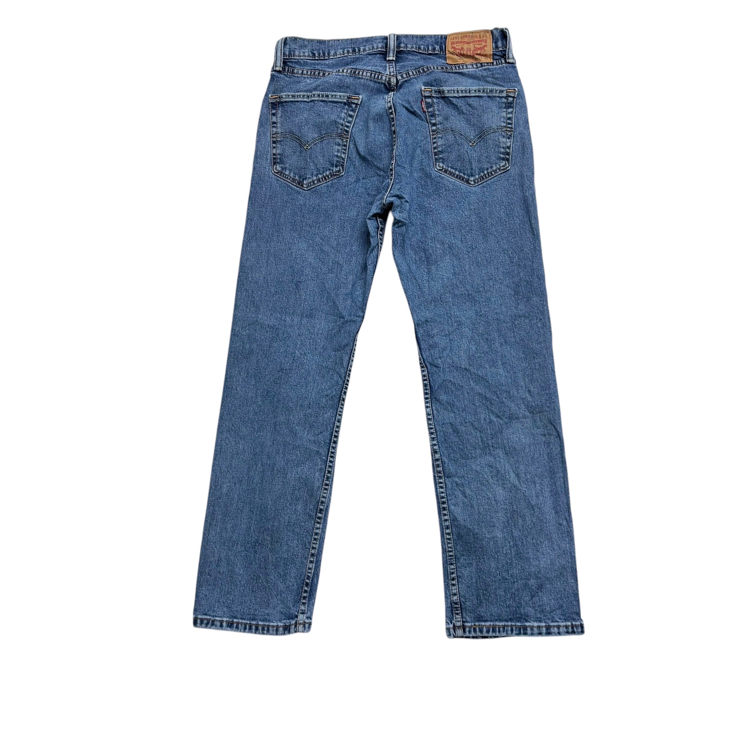 Levis 505 Jeans W32 L29 Mens Mid Blue Regular Straight Fit Stretch Denim