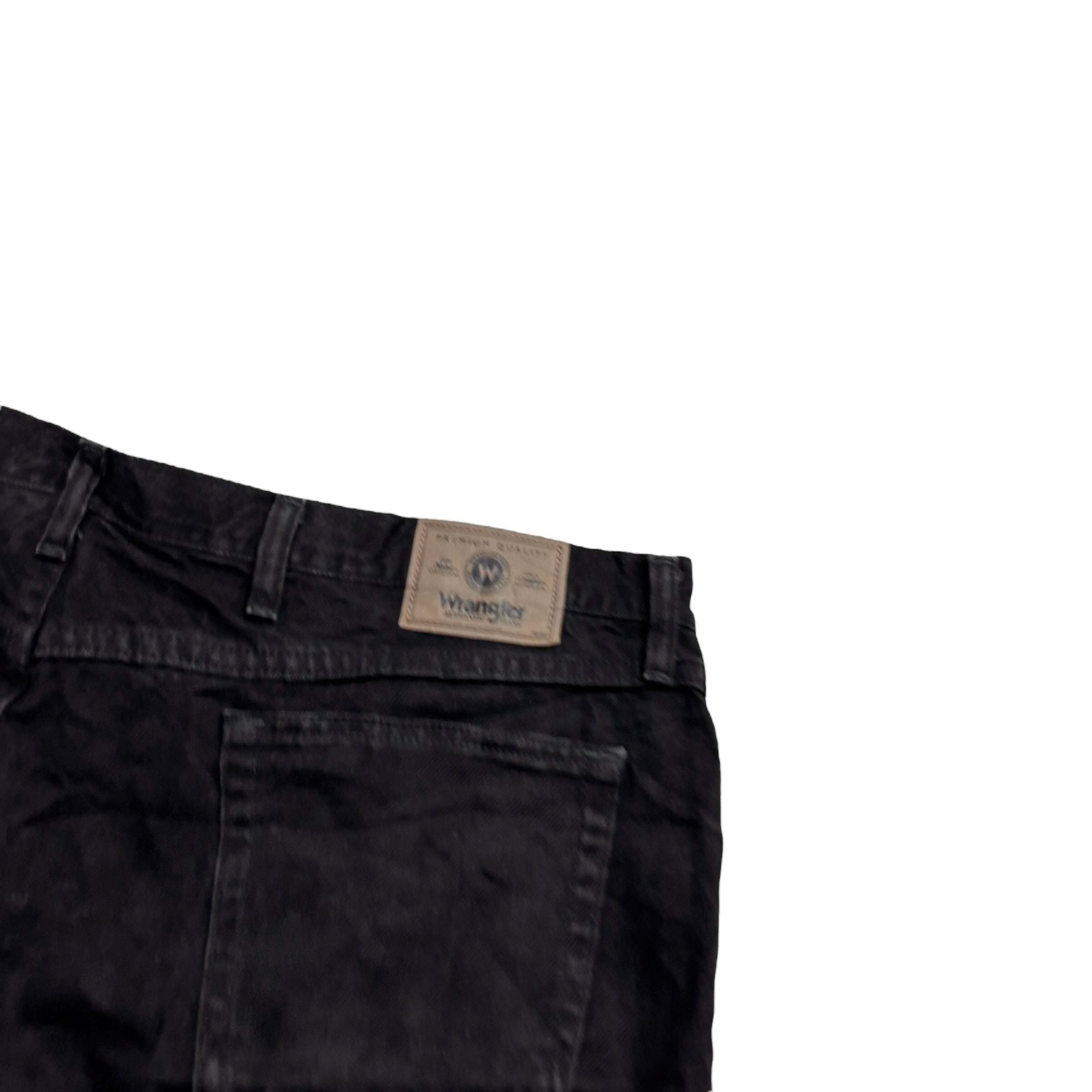 Wrangler Jeans W44 L31 Mens Black Baggy Relaxed Straight Fit Denim