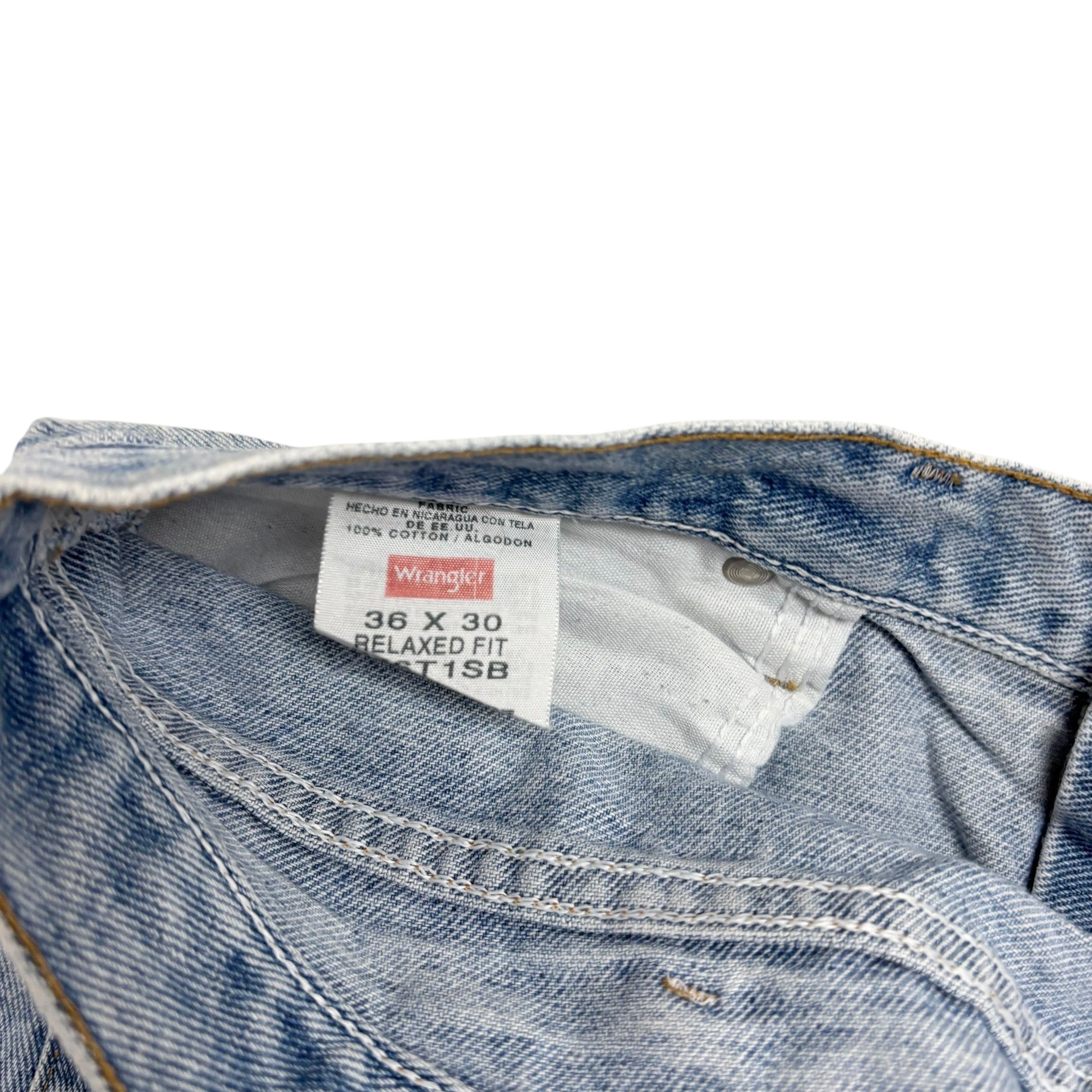 Wrangler Jeans W36 L30 Mens Light Blue Relaxed Straight Fit Denim