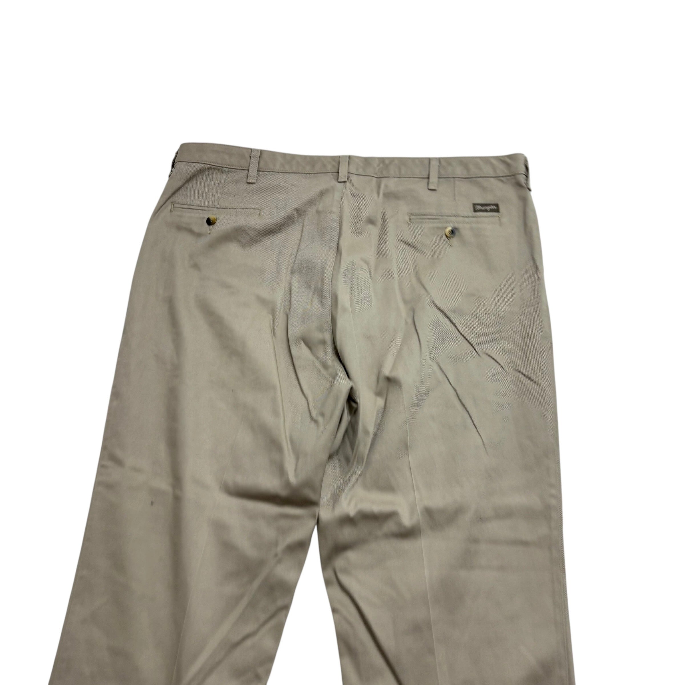 Wrangler Trousers W40 L30 Mens Beige Relaxed Straight Fit Vintage Pants (E)
