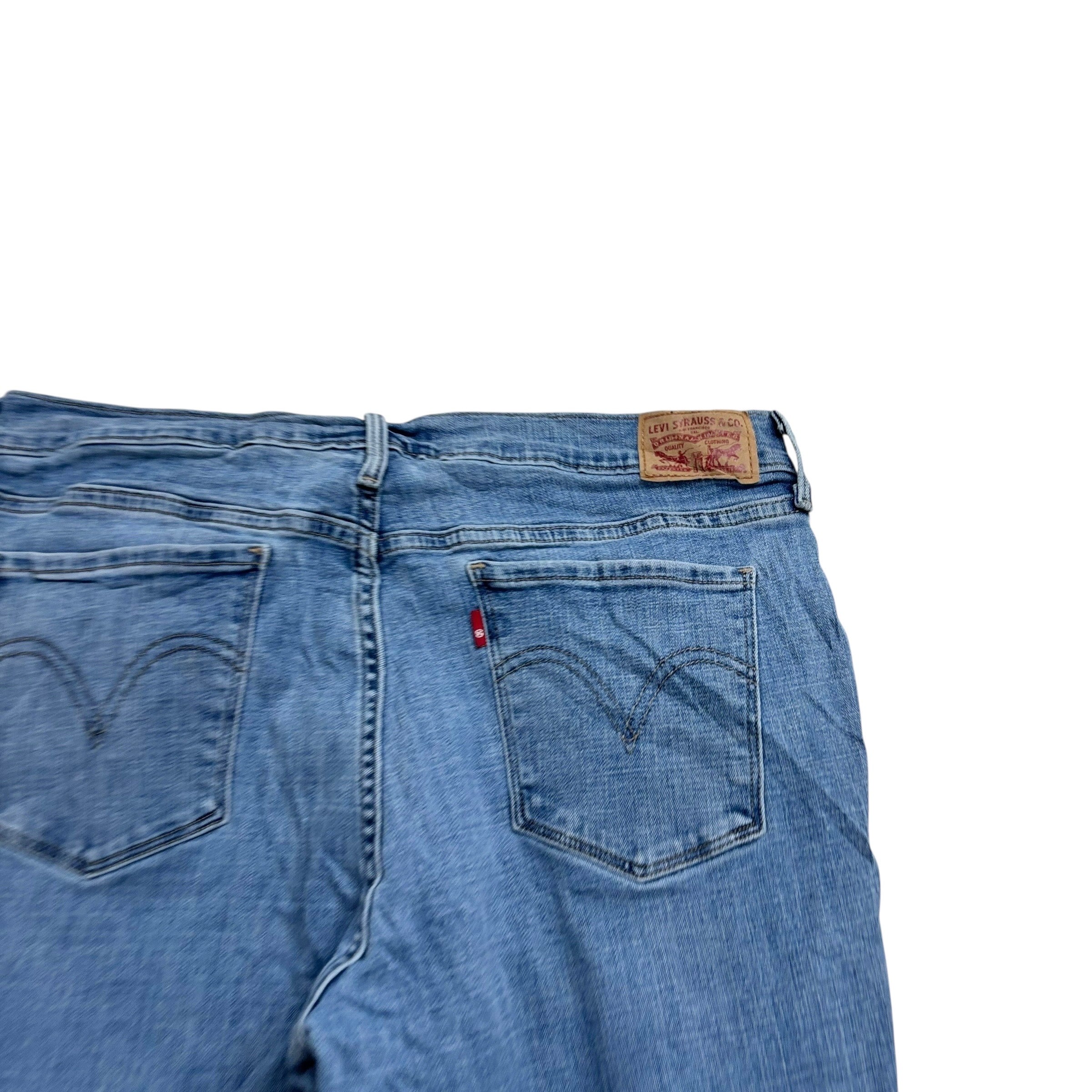 Levis 505 Jeans W34 L30 Womens Regular Straight Light Blue Stretch Denim (E)