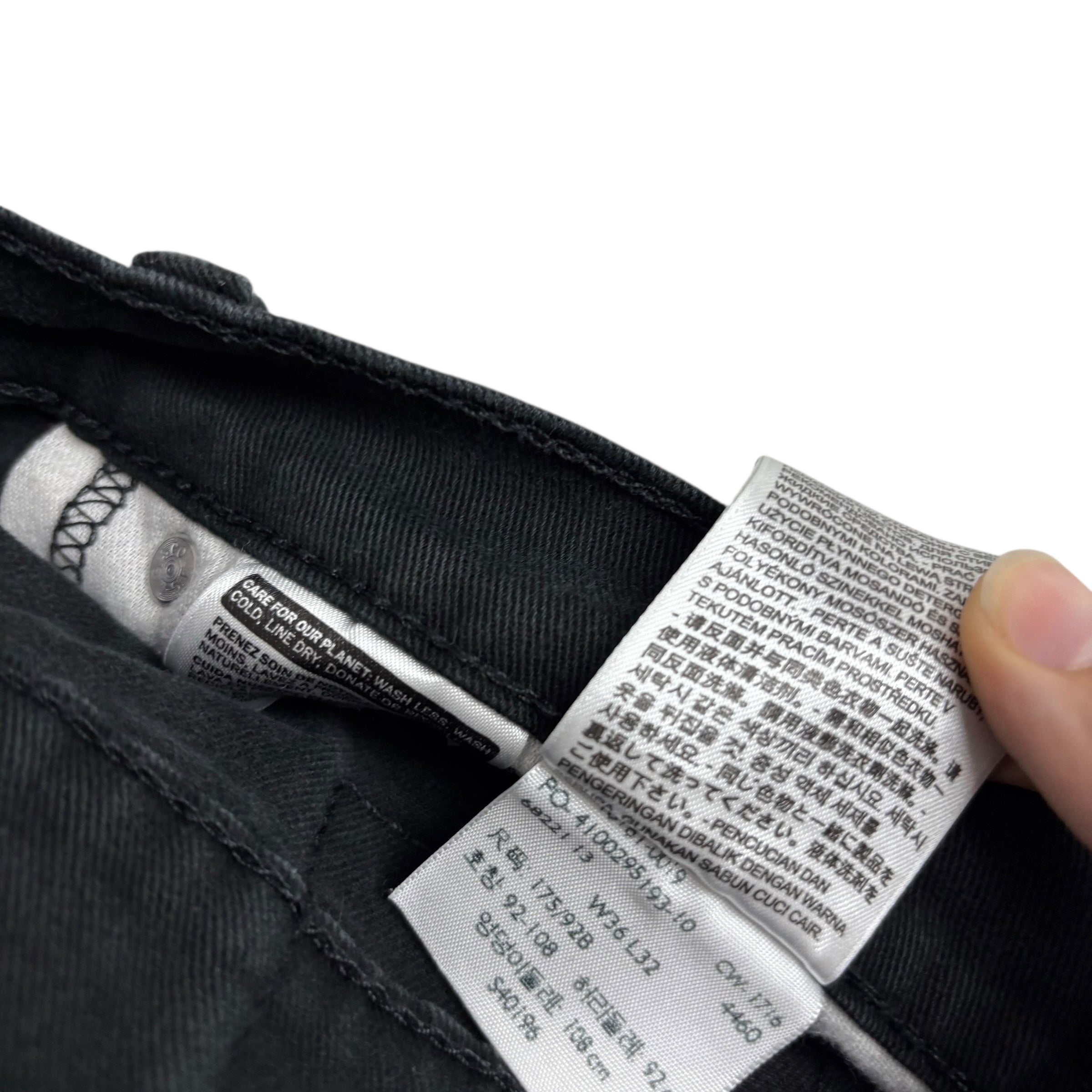 Levis 541 Jeans W36 L32 Mens Black Athletic Tapered Fit Stretch Denim (F)