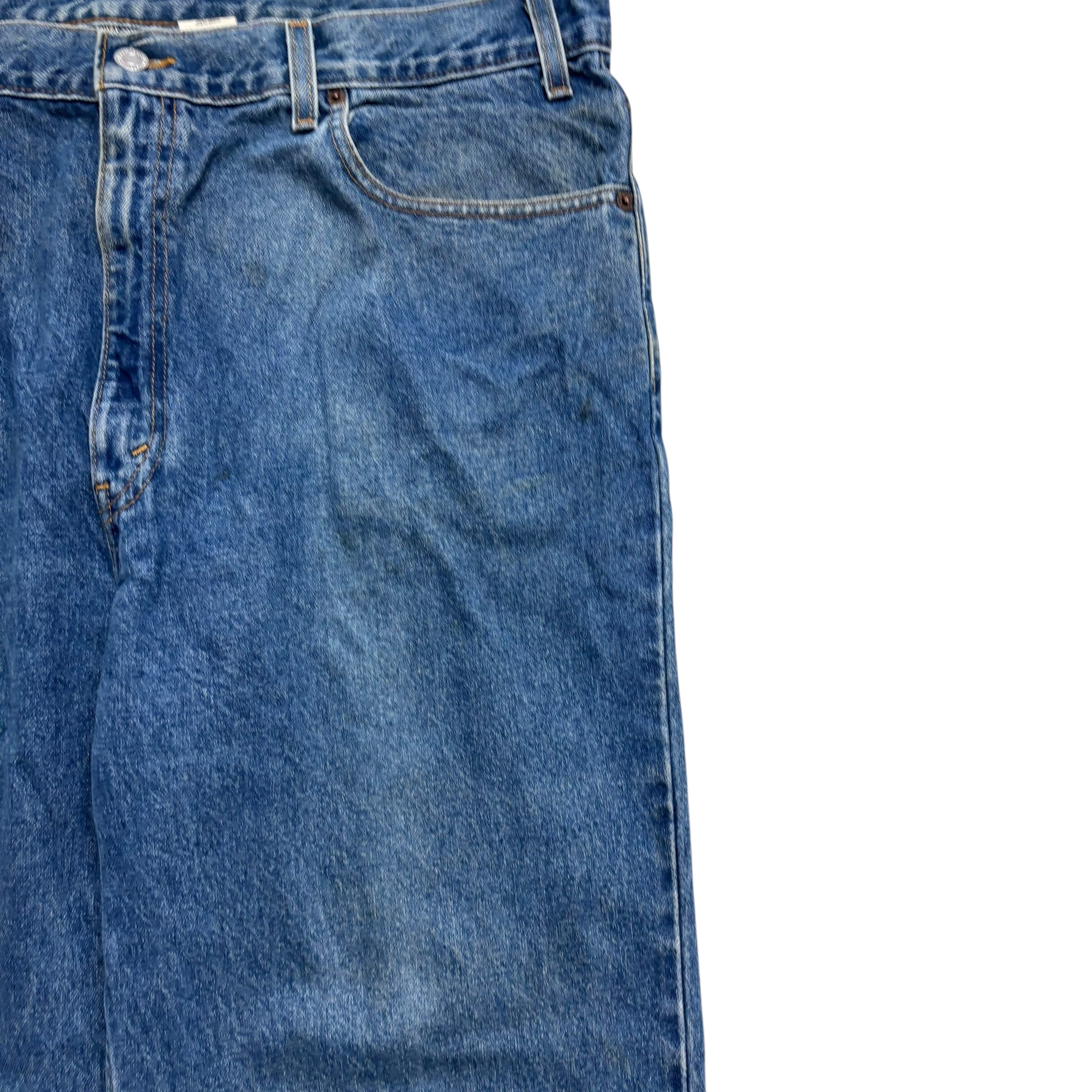 Levis Jeans W42 L29 Mens Mid Blue Baggy Relaxed Straight Fit Vintage Denim