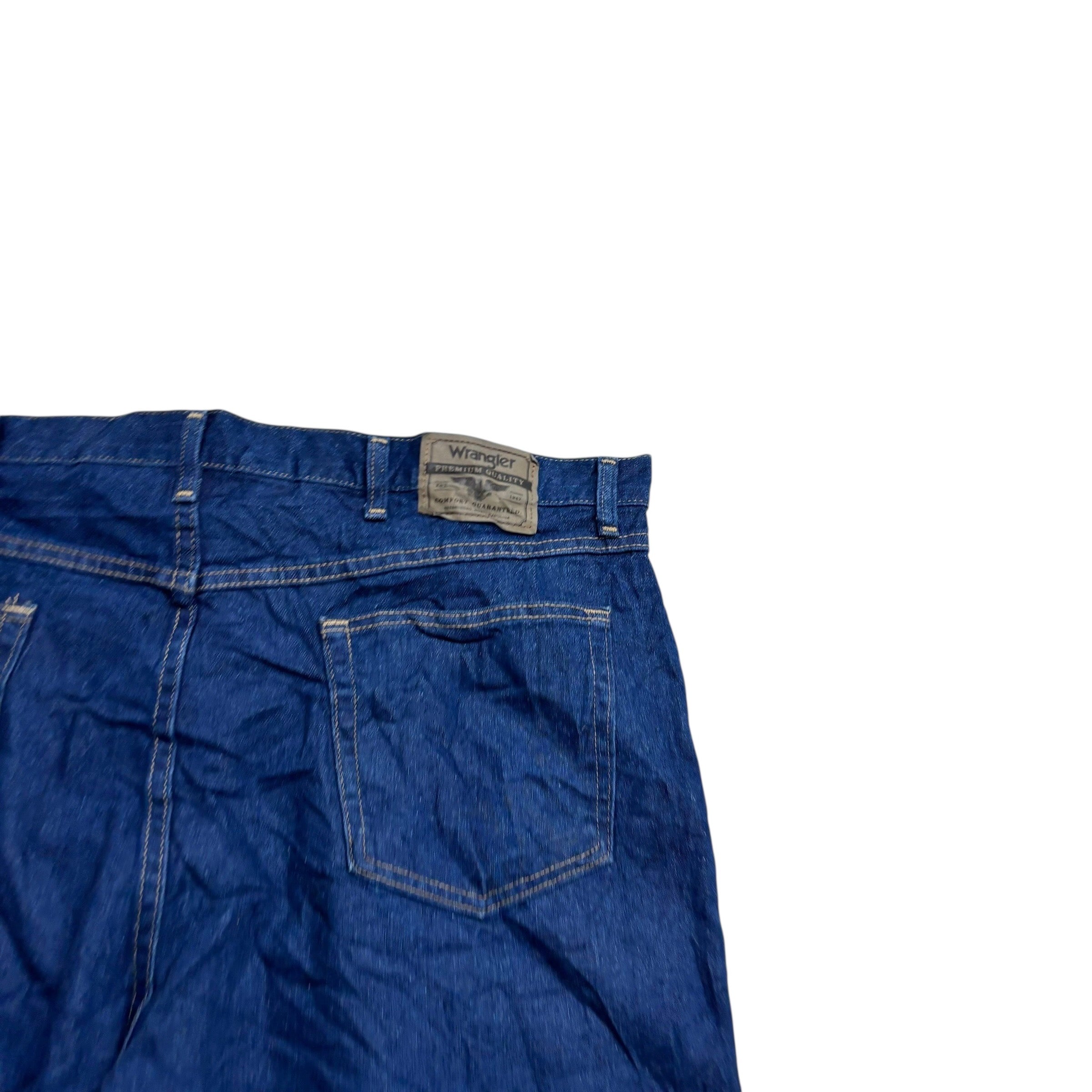 Wrangler Jeans W42 L29 Mens Dark Blue Regular Straight Fit Denim (E)