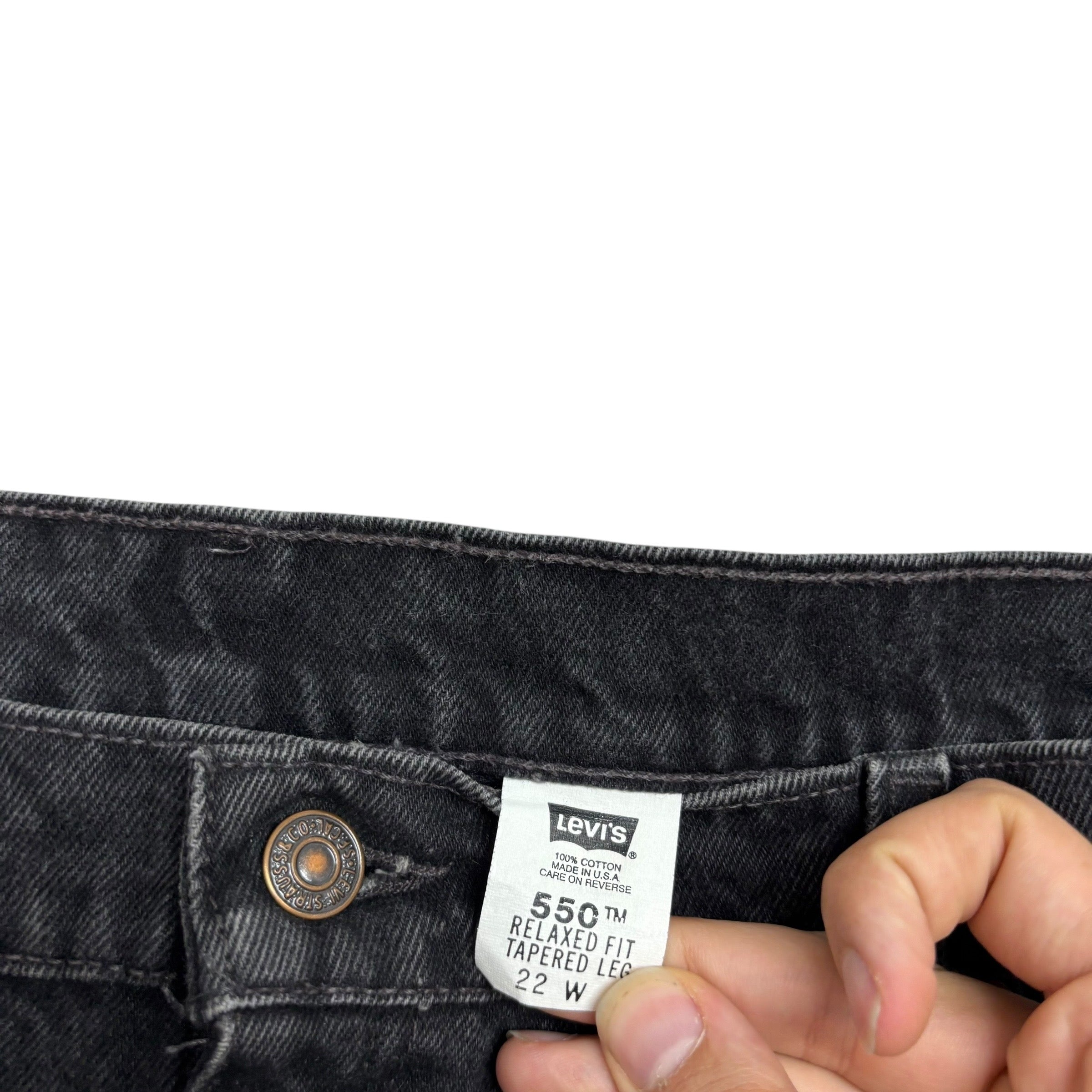 Levis 550 Jeans W40 L30 Womens Black Relaxed Taper USA Made Vintage (E)