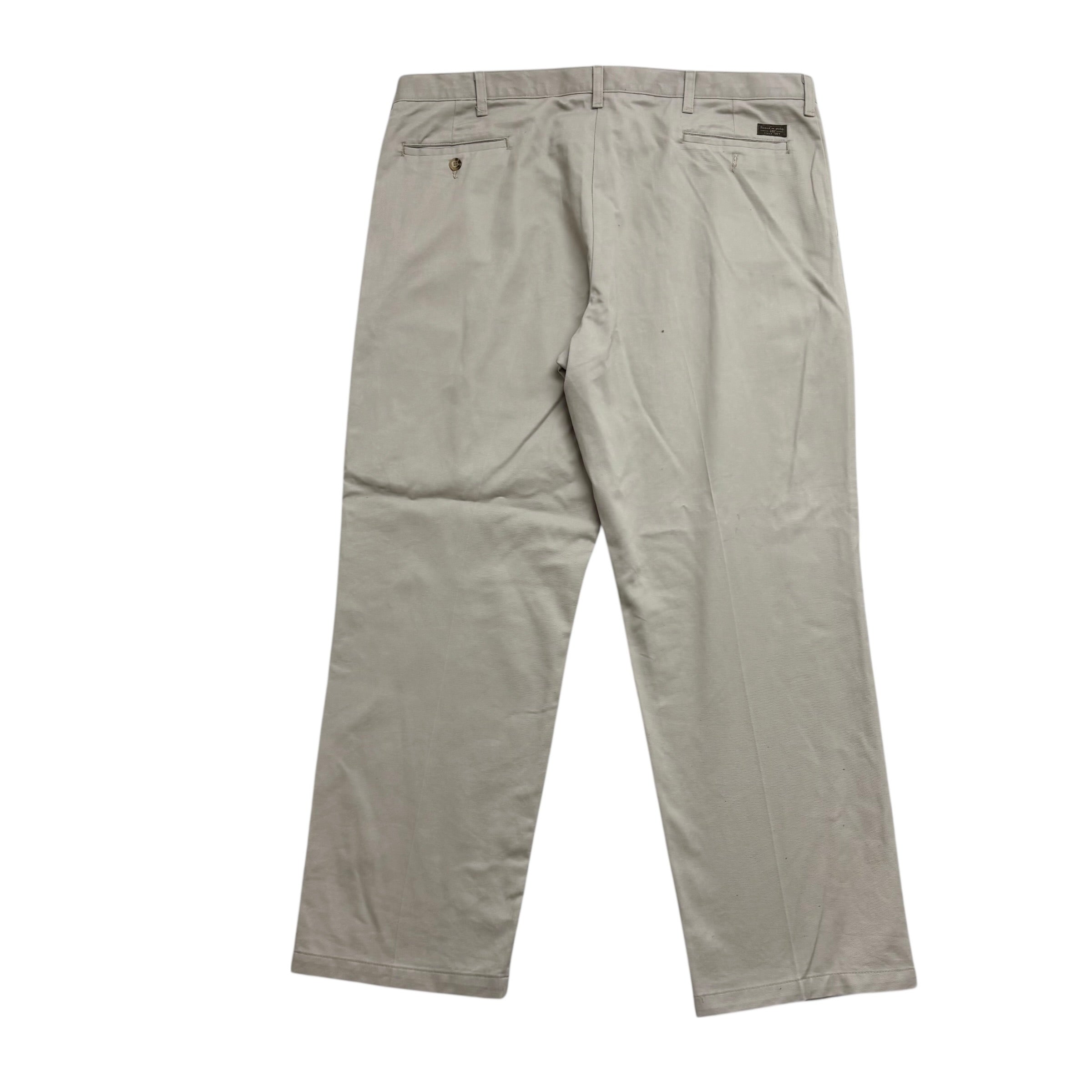 Lee Pleated Trousers W42 L30 Mens Beige Relaxed Straight Fit Vintage Pants