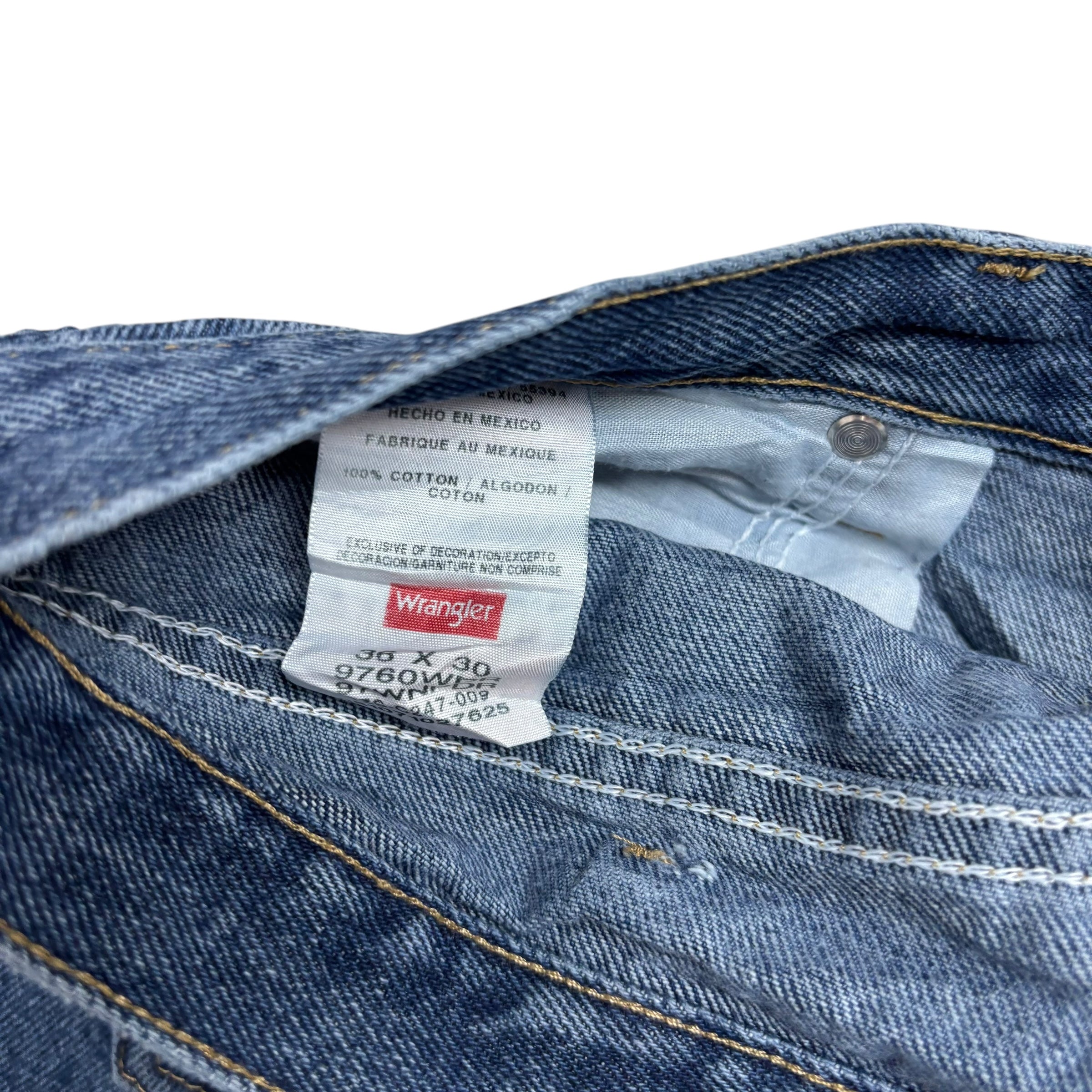 Wrangler Jeans W36 L30 Mens Mid Blue Relaxed Straight Fit Baggy Denim (E)