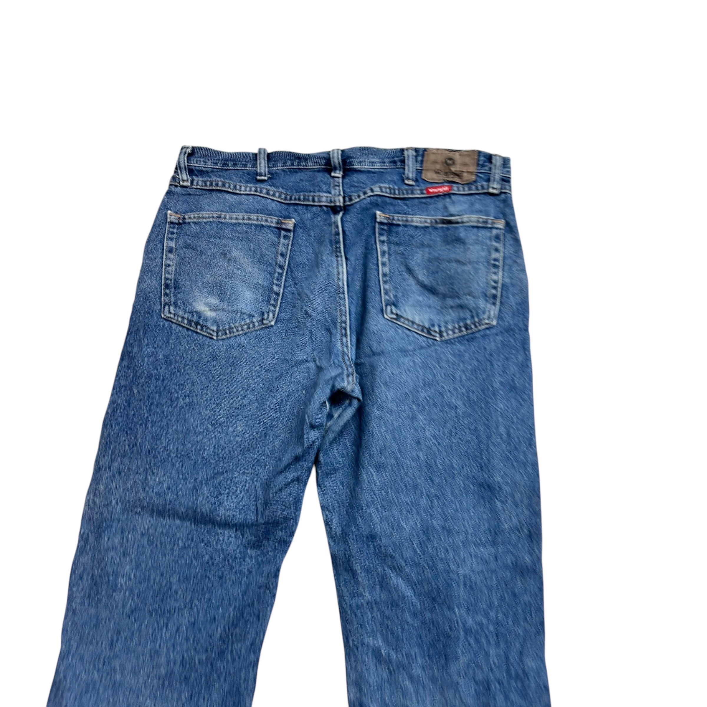 Wrangler Jeans W36 L29 Mens Mid Blue Regular Straight Fit Denim (E)