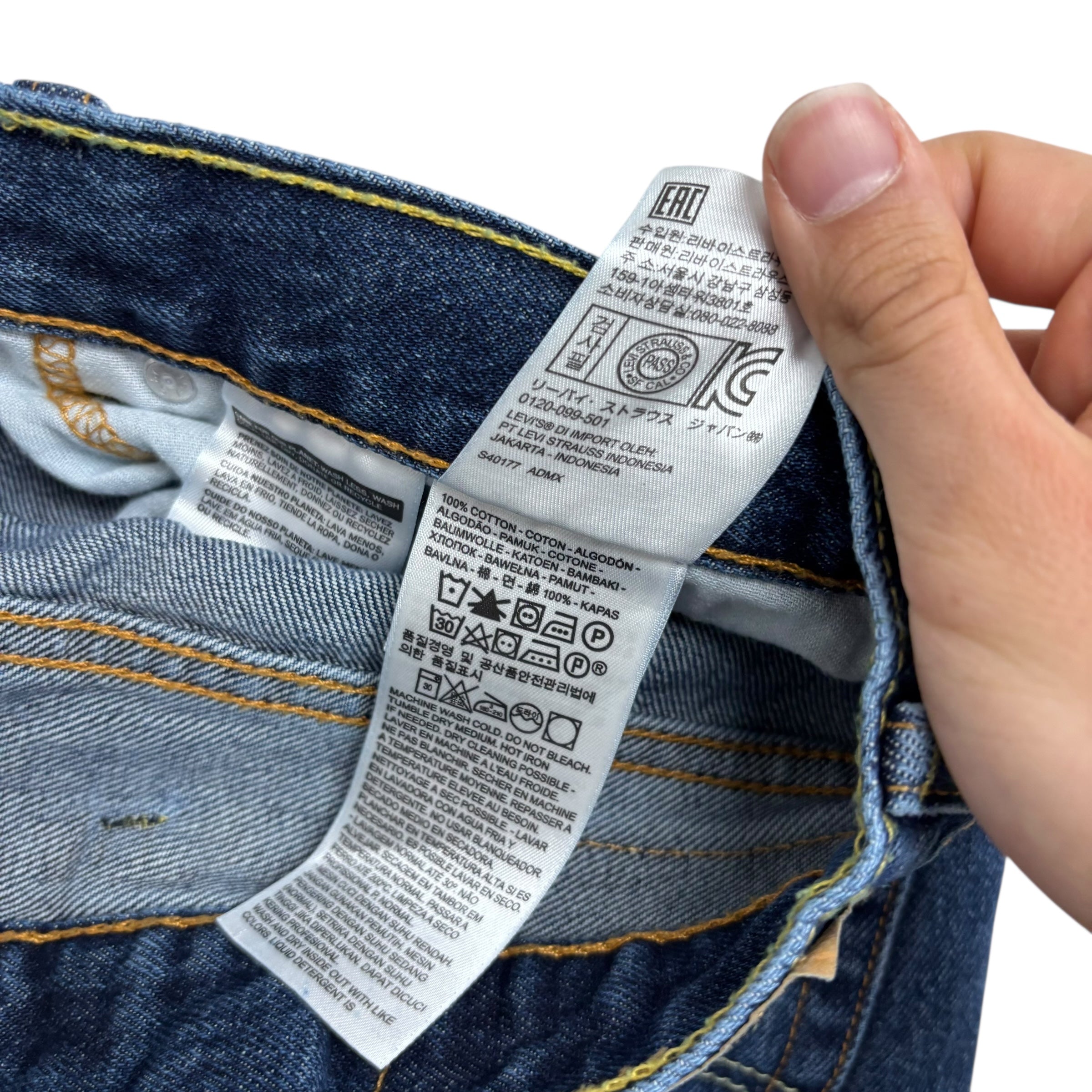 Levis 550 Jeans W46 L32 Mens Mid Blue Baggy Relaxed Straight Fit Denim (E)