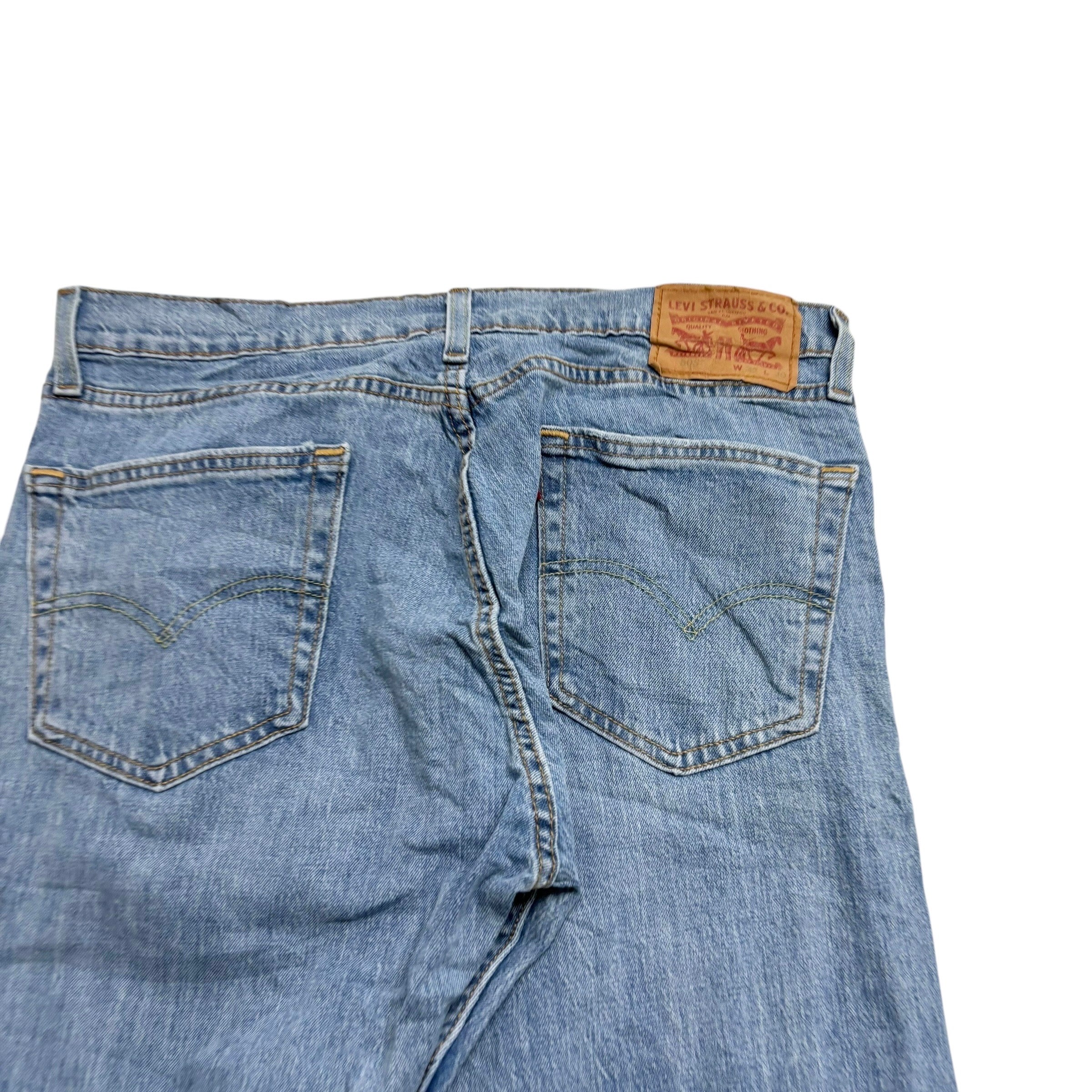 Levis 505 Jeans W32 L30 Mens Light Blue Regular Straight Fit Stretch Denim