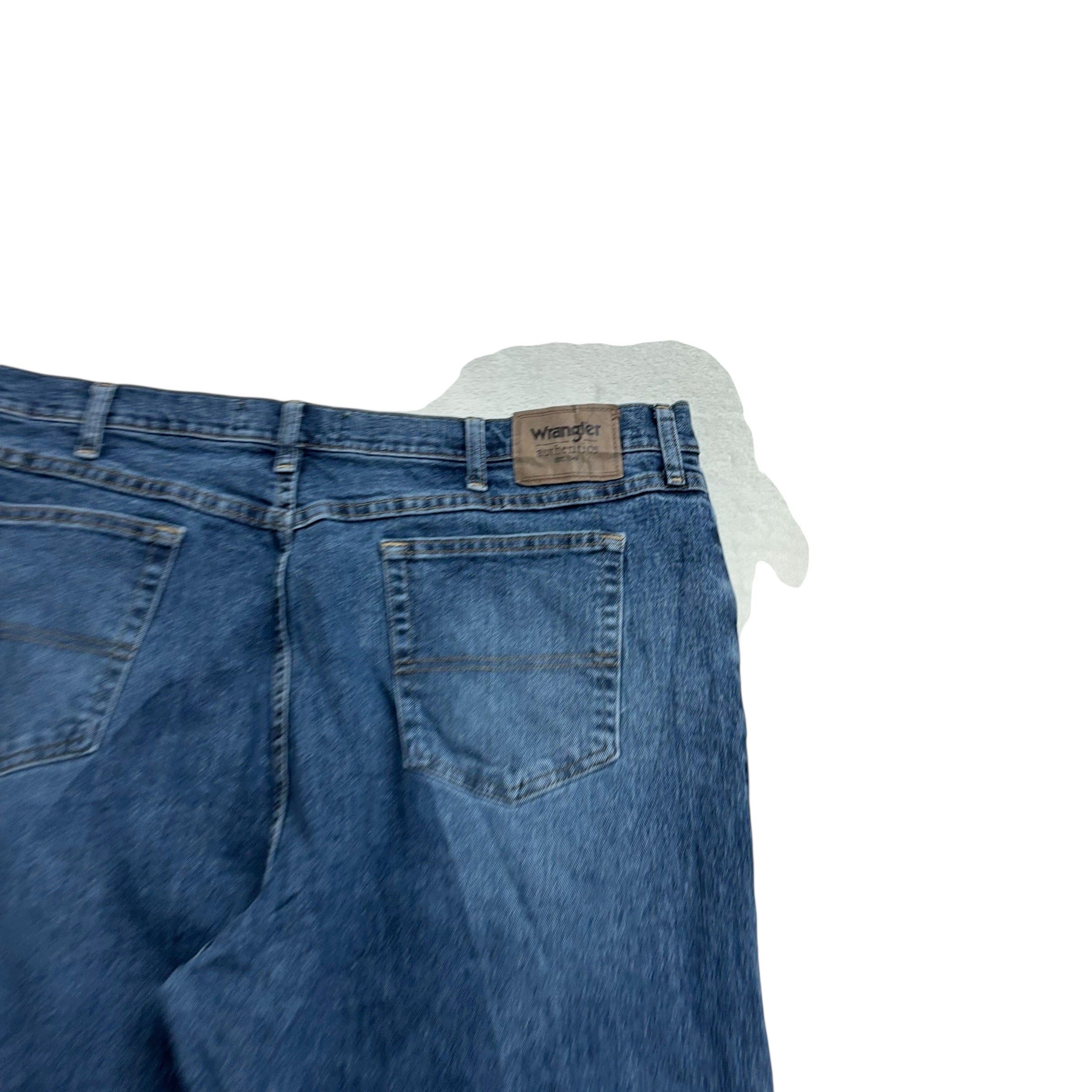 Wrangler Jeans W40 L30 Mens Mid Blue Relaxed Straight Fit Stretch Denim (E)