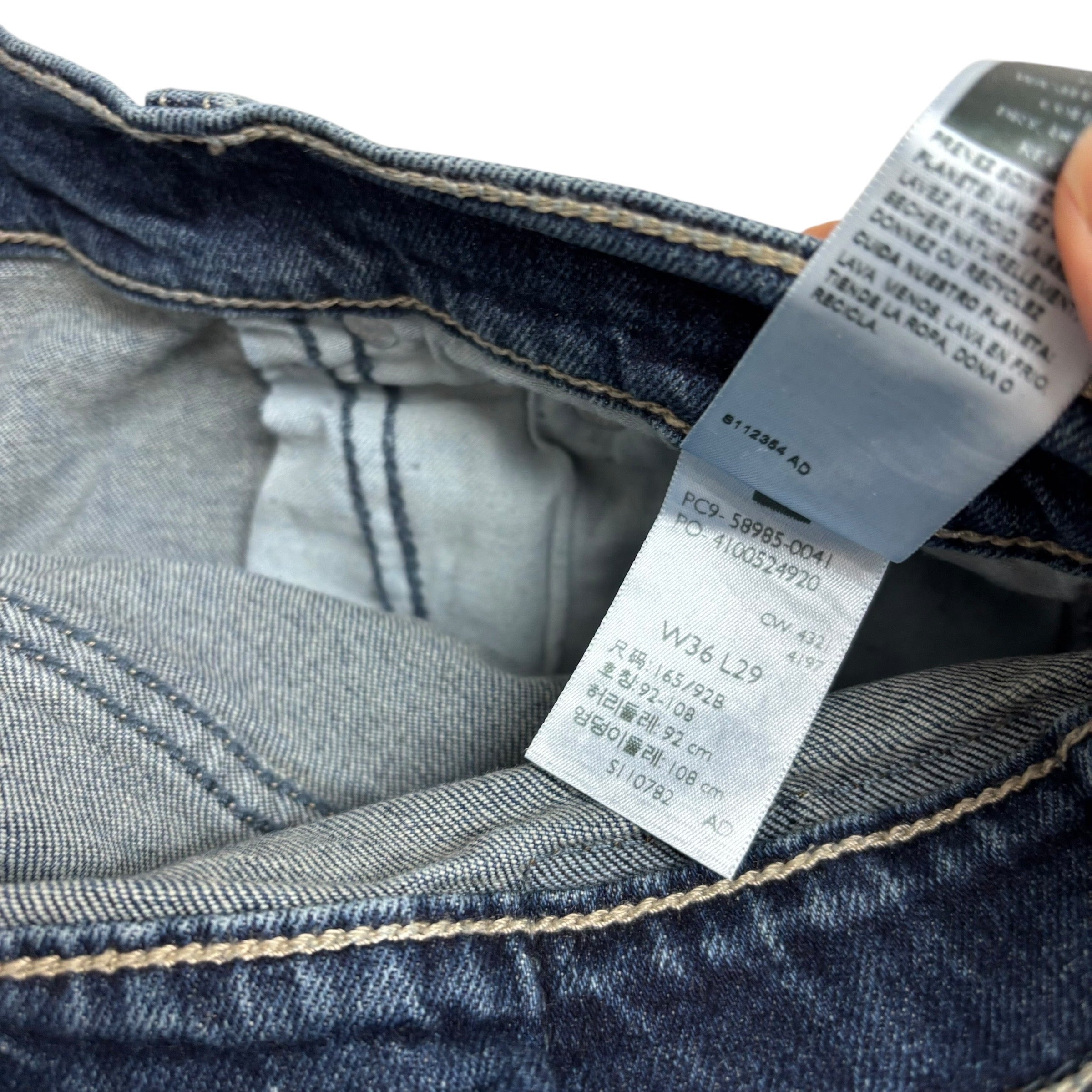 Levis Signature Jeans W36 L29 Mens Mid Blue Relaxed Straight Fit Stretch Denim (E)