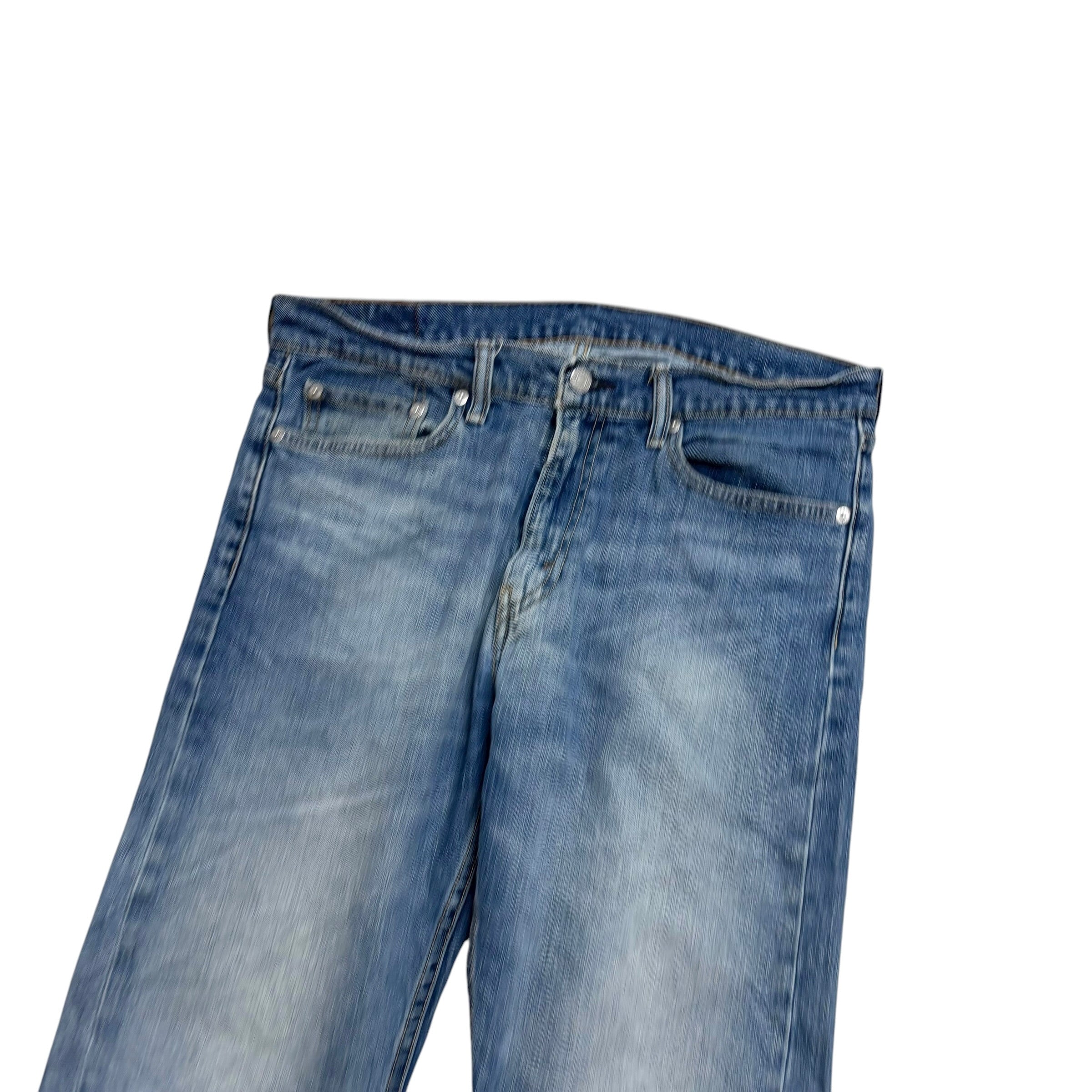 Levis 513 Jeans W34 L30 Mens Mid Blue Slim Straight Fit Stretch Denim (F)