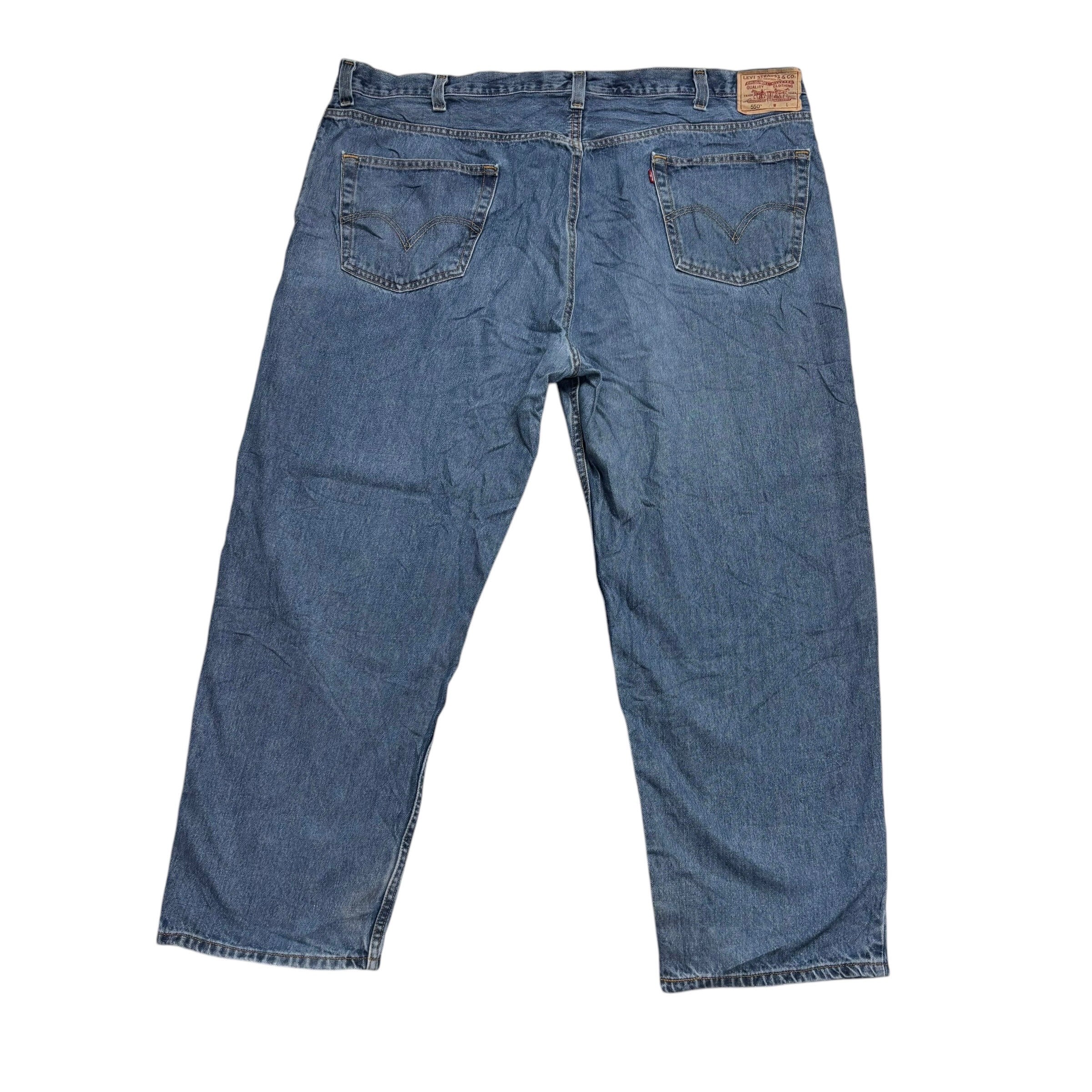 Levis 550 Jeans W48 L30 Mens Mid Blue Baggy Relaxed Fit Vintage Denim (E)