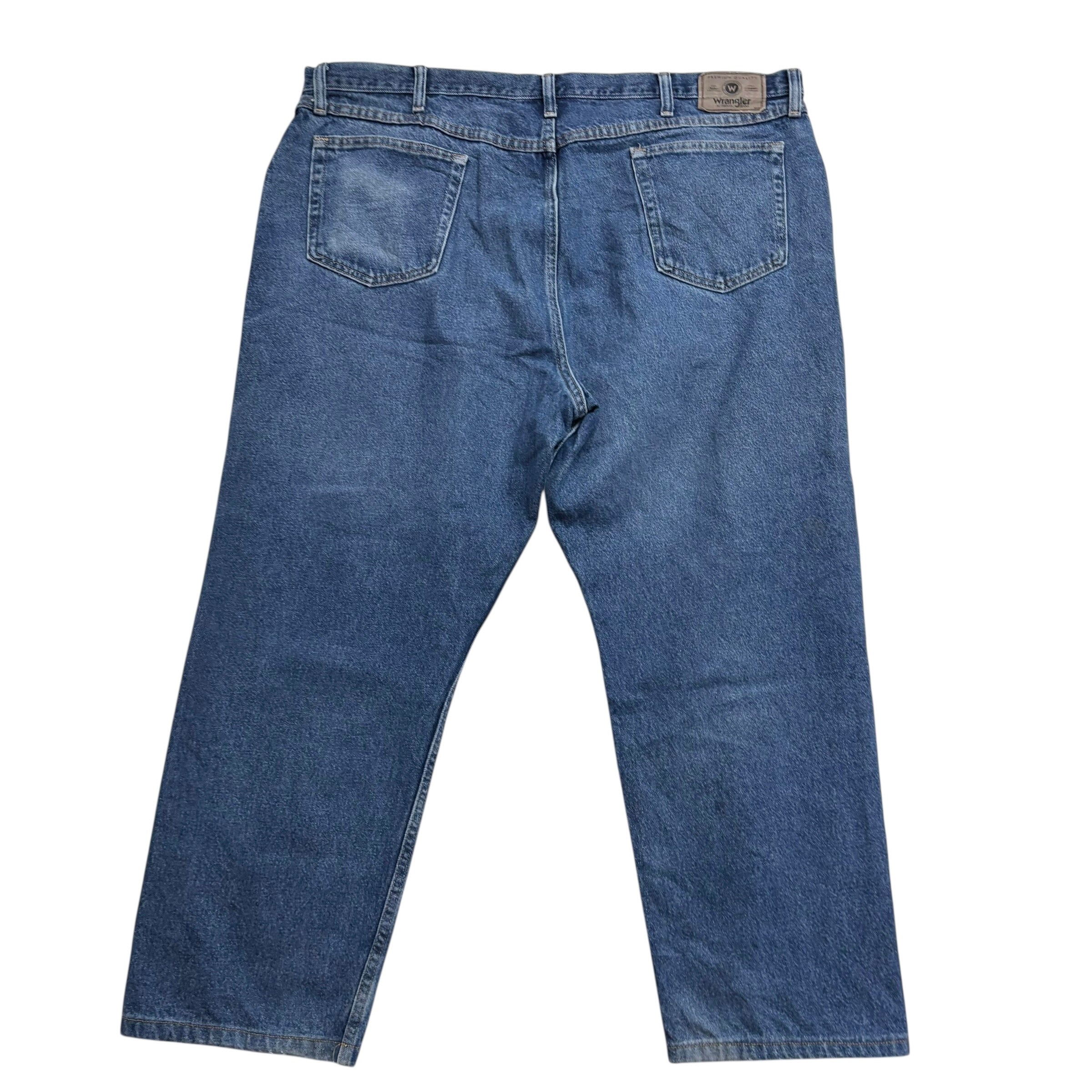Wrangler Jeans W44 L28 Mens Mid Blue Relaxed Straight Fit Baggy Denim