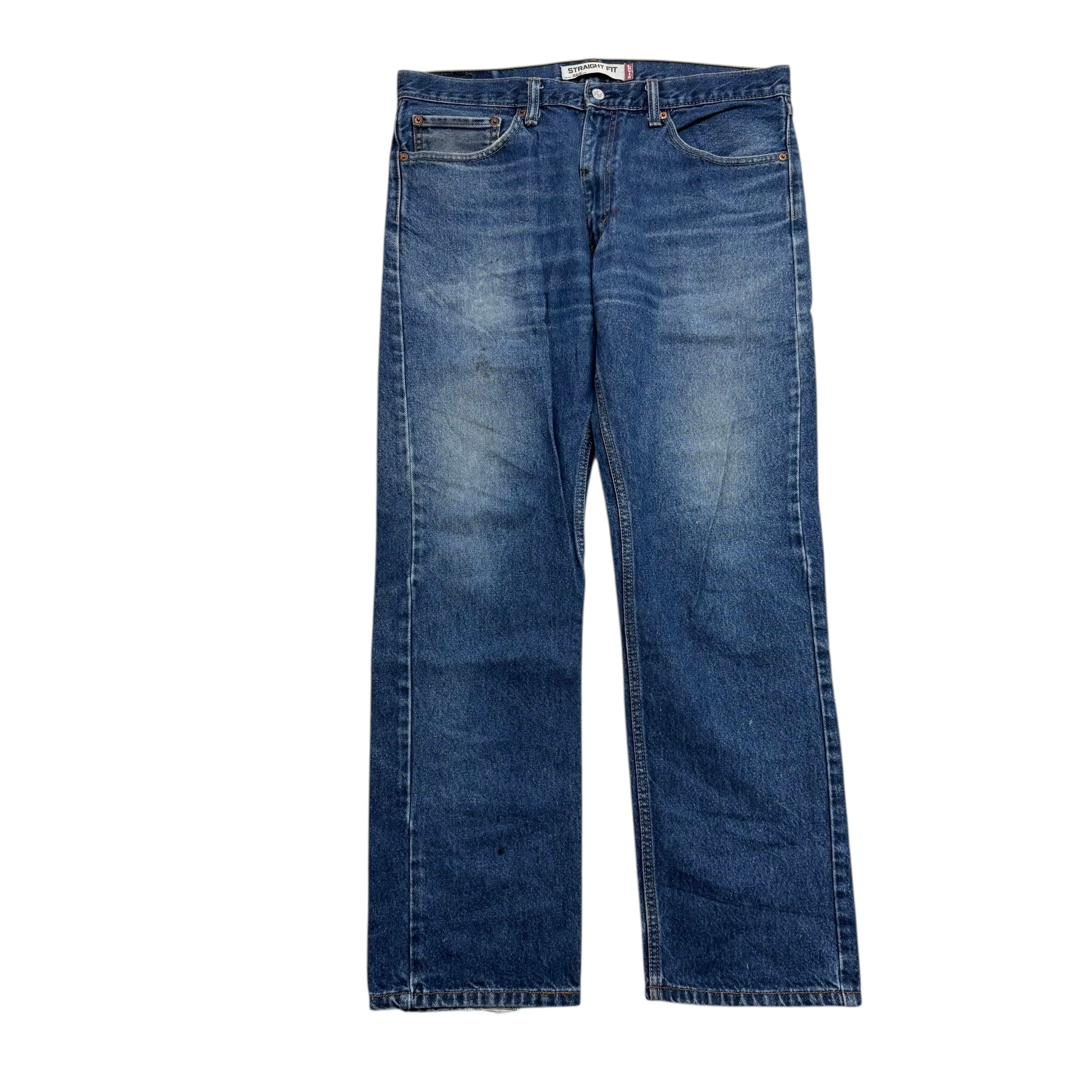 Levis 505 Jeans W36 L32 Mens Mid Blue Regular Straight Fit Vintage Denim