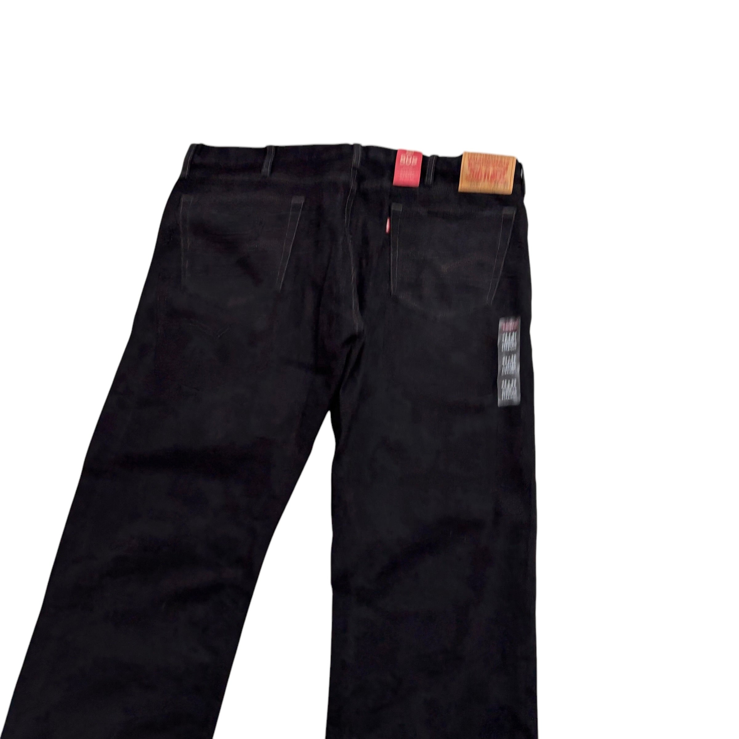 Levis 505 Jeans W42 L32 Mens Black Regular Straight Fit Denim (E)