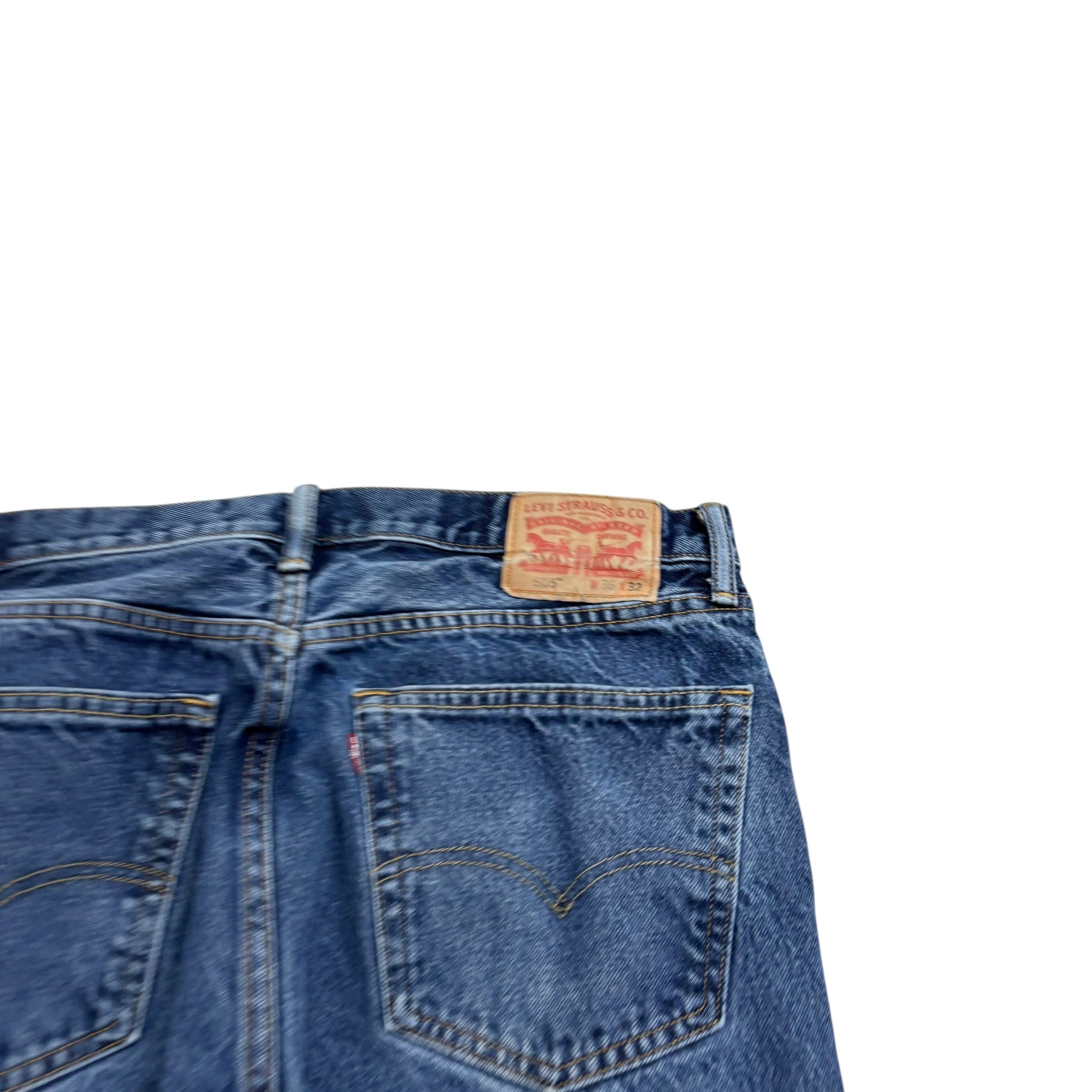 Levis 505 Jeans W36 L32 Mens Mid Blue Regular Straight Fit Denim