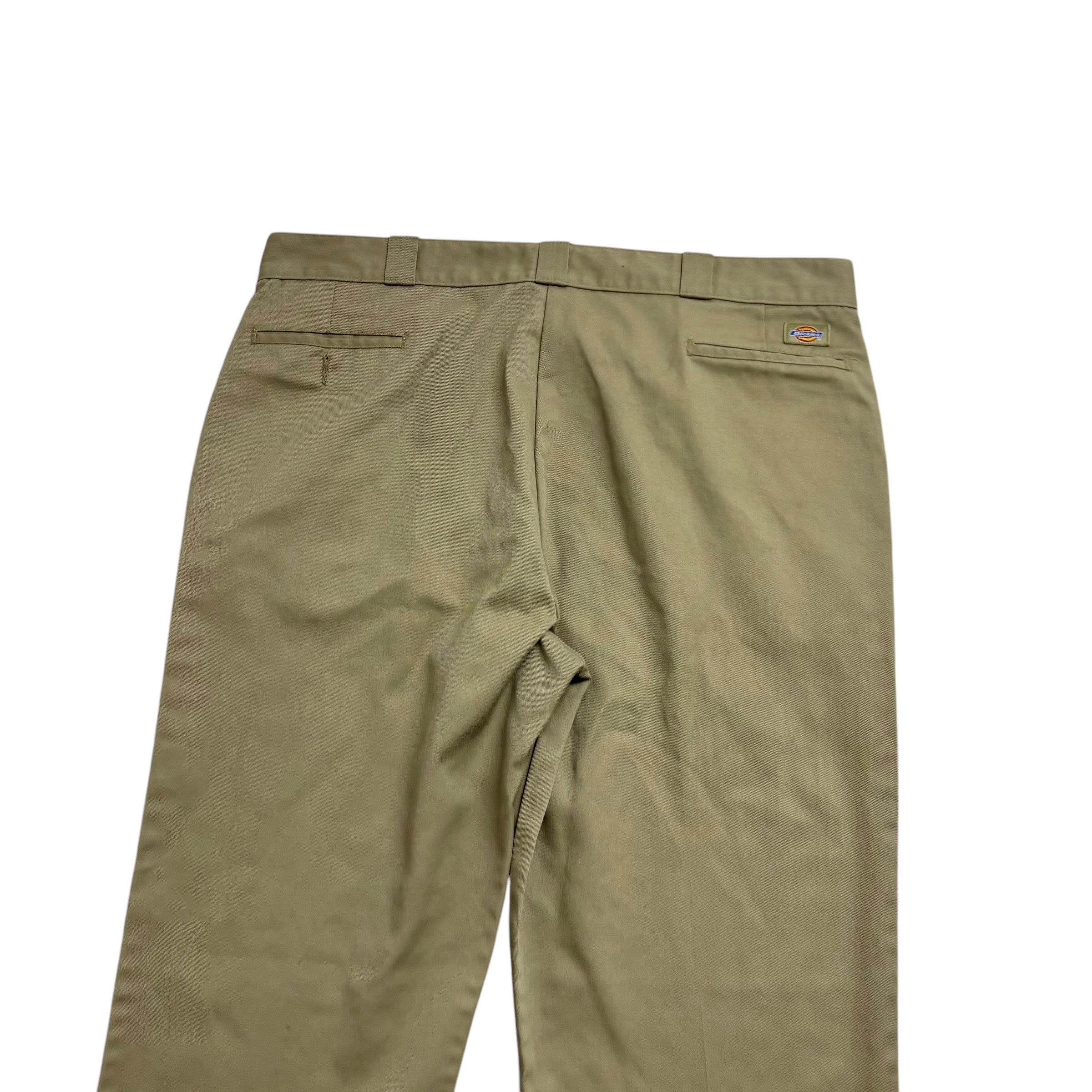 Dickies 874 Trousers W42 L32 Mens Beige Pants Original Straight Fit Workwear