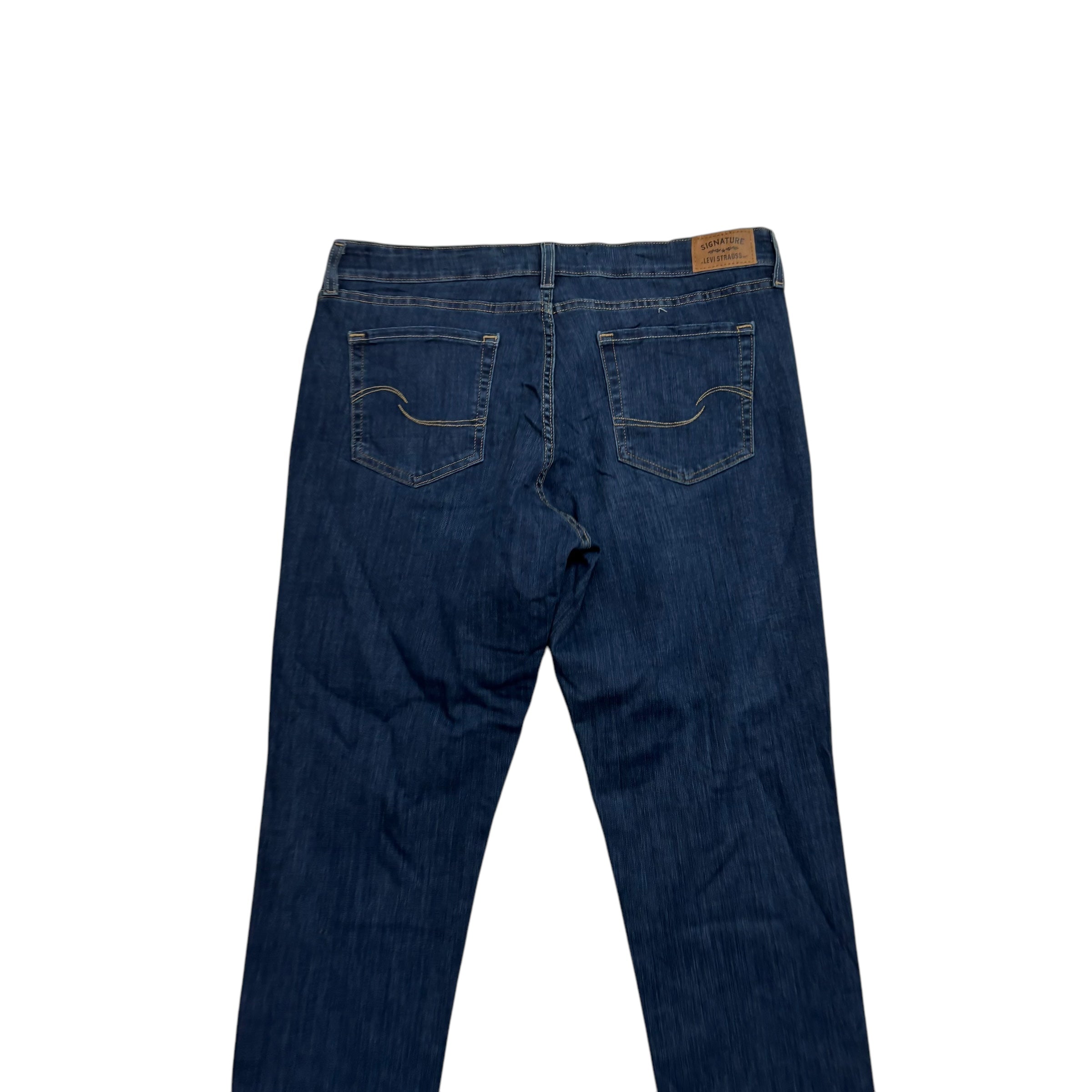 Levis Signature Jeans W34 L30 Womens Boyfriend Fit Dark Blue Stretch Denim (E)