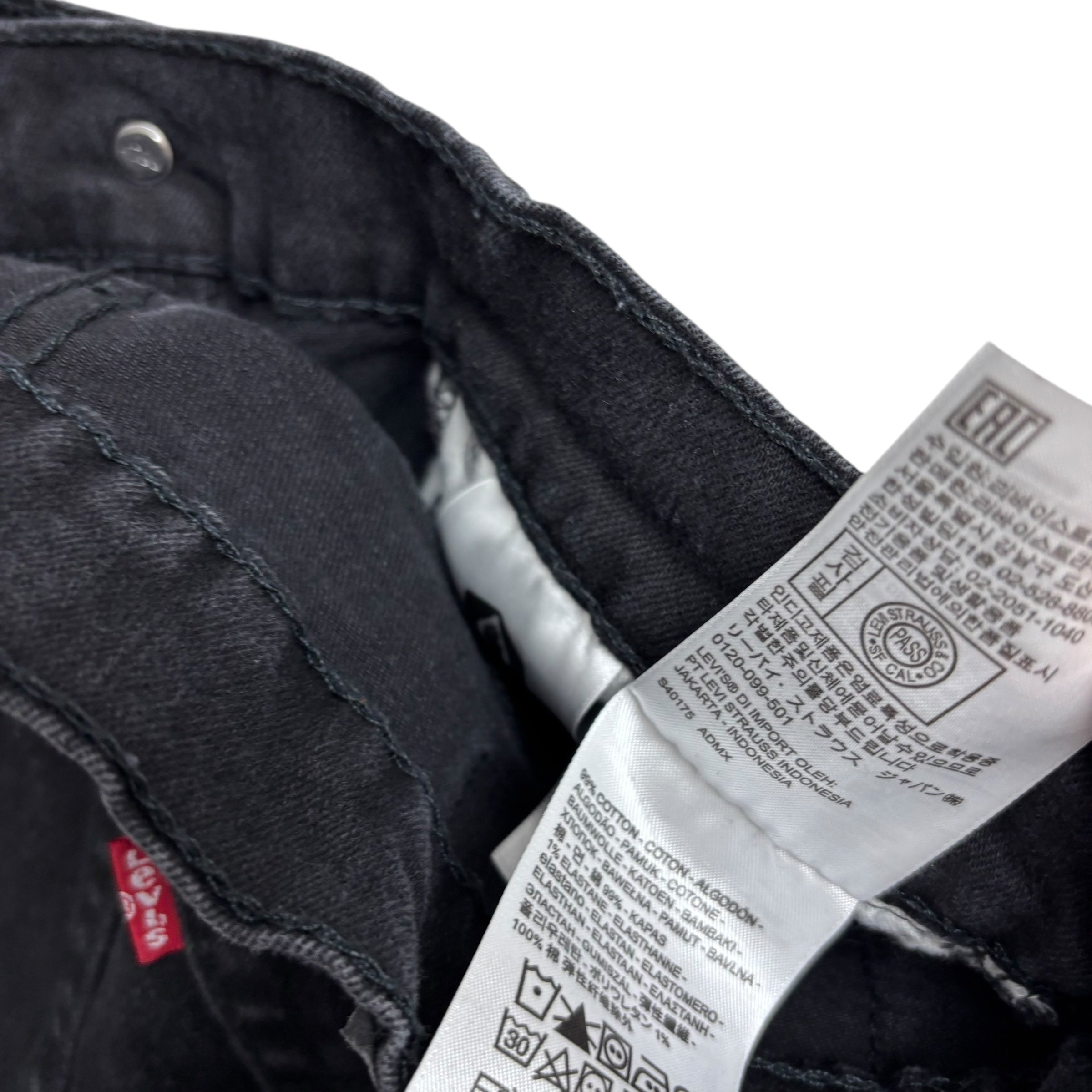 Levis 512 Jeans W29 L31 Mens Black Slim Tapered Fit Stretch Denim (E)