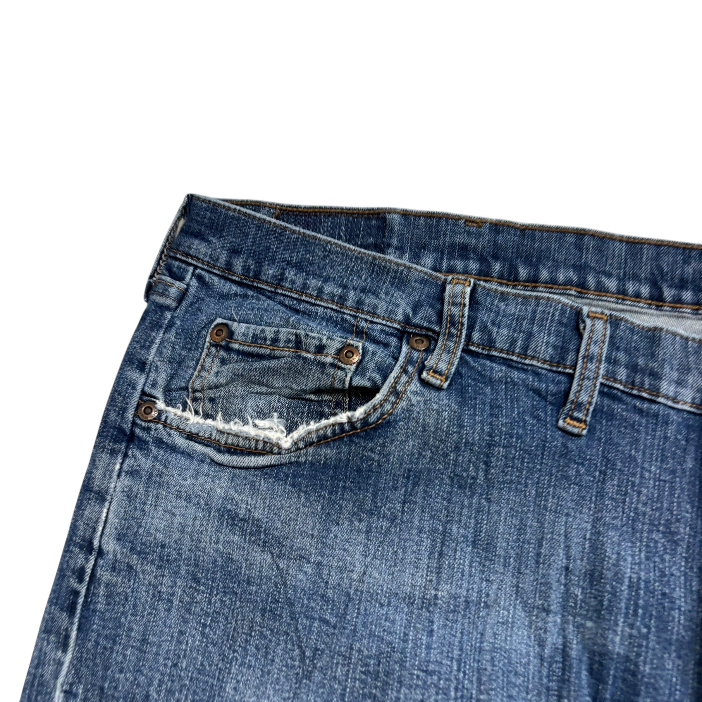 Wrangler Jeans W42 L30 Mens Mid Blue Relaxed Straight Fit Stretch Denim (F)