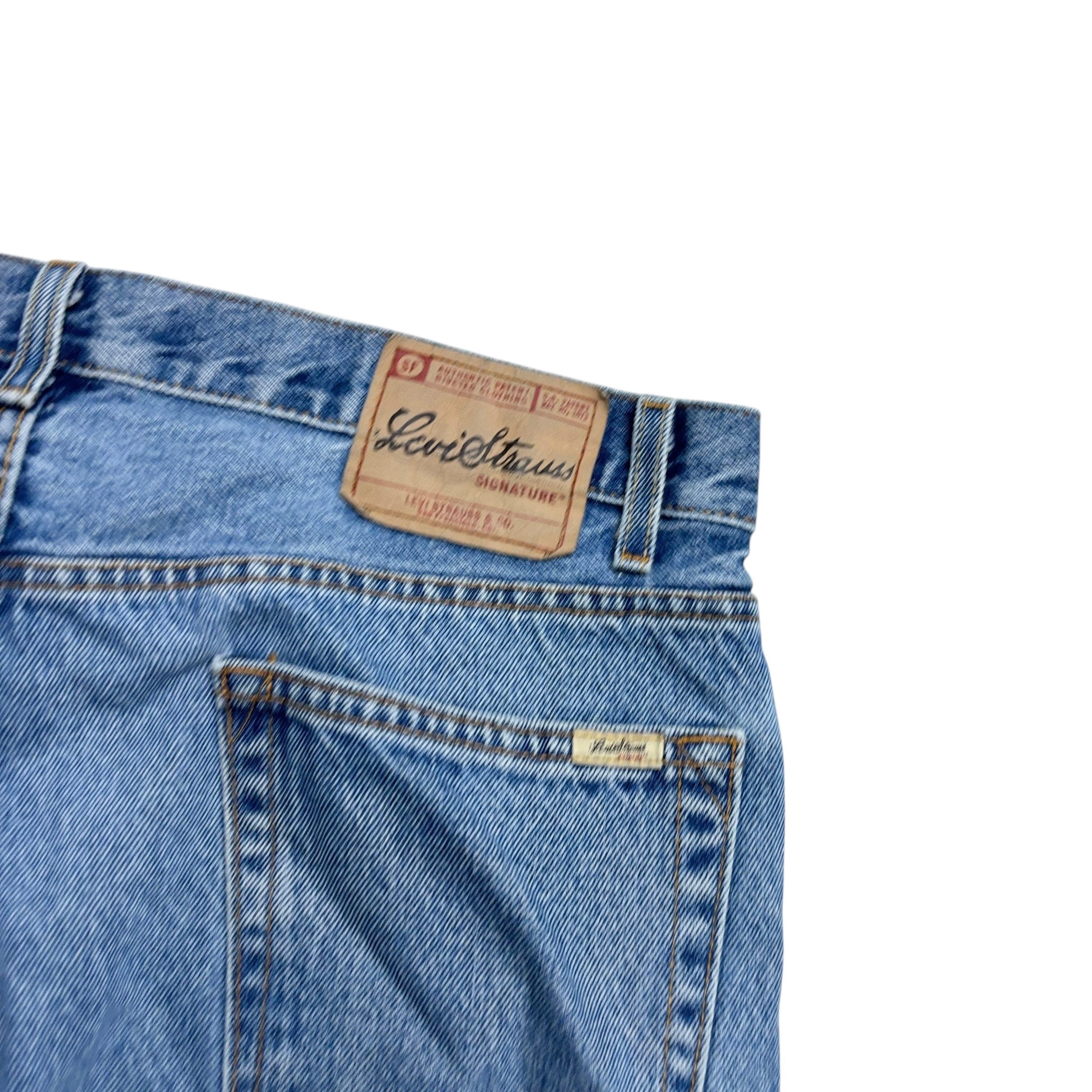 Levis Signature Jeans W36 L32 Mens Mid Blue Regular Straight Fit Vintage (E)