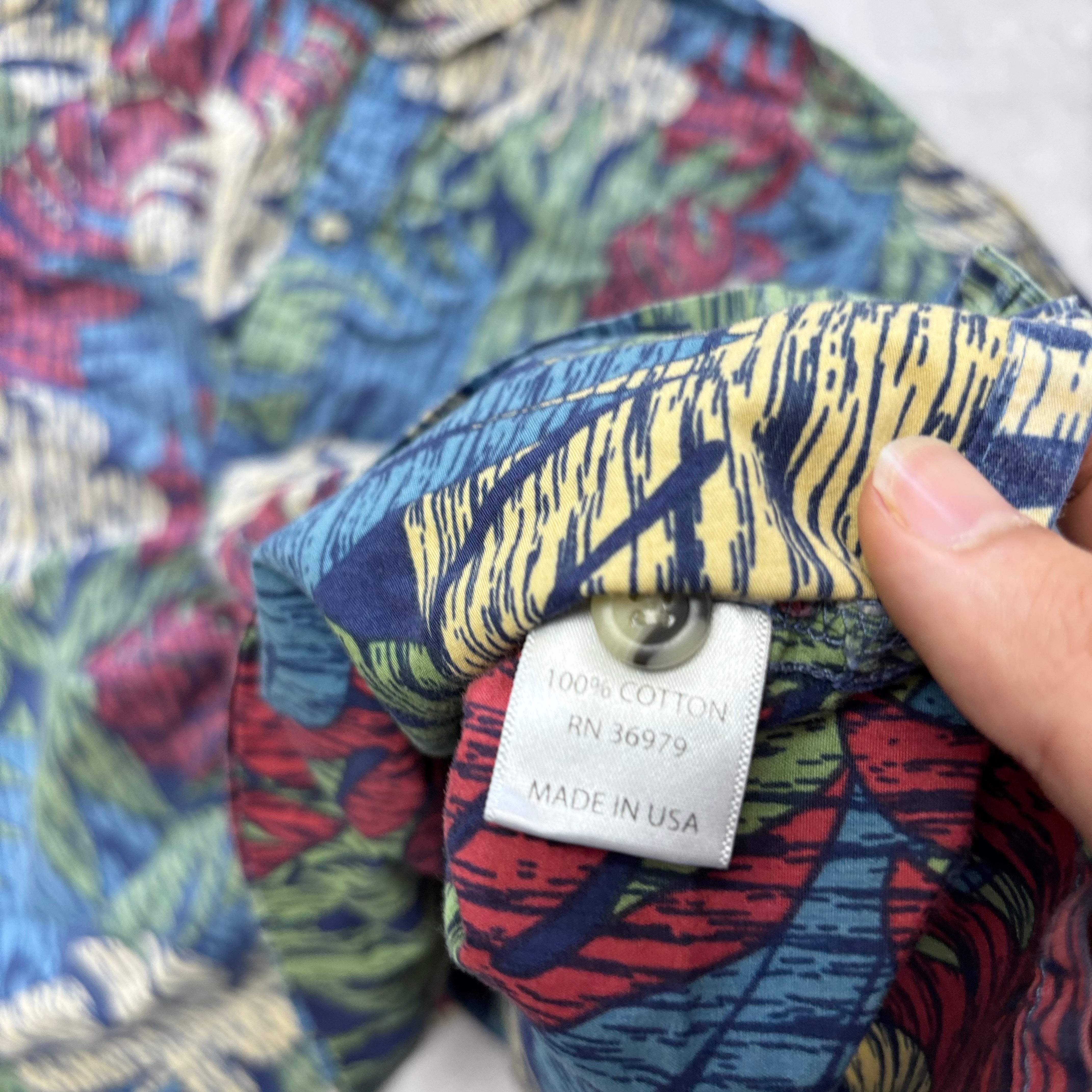 Vintage Hawaiian Shirt Mens XL Floral Aloha Short Sleeve Cotton (E)