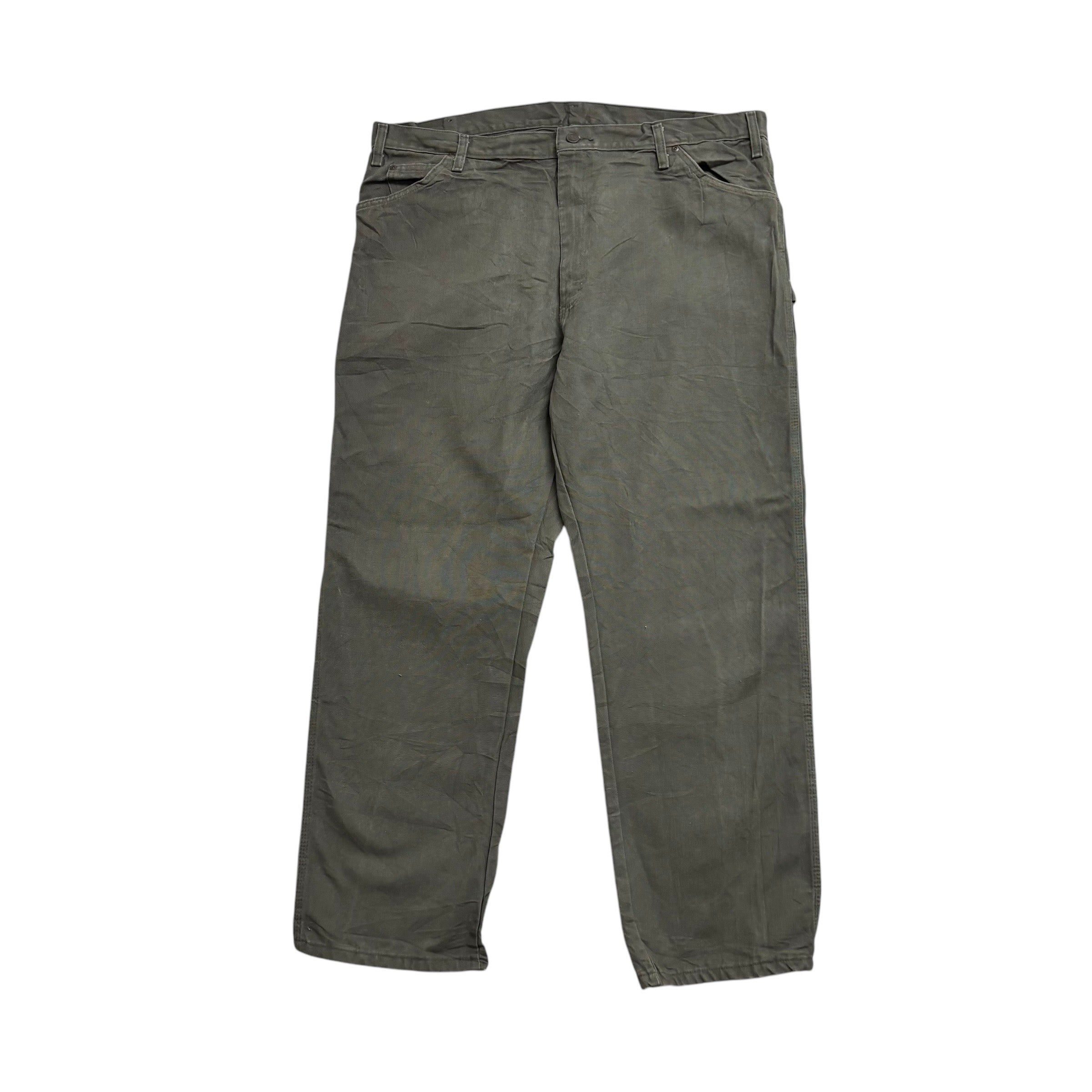 Dickies Carpenter Pants W42 L32 Mens Green Relaxed Straight Trousers Jeans (E)