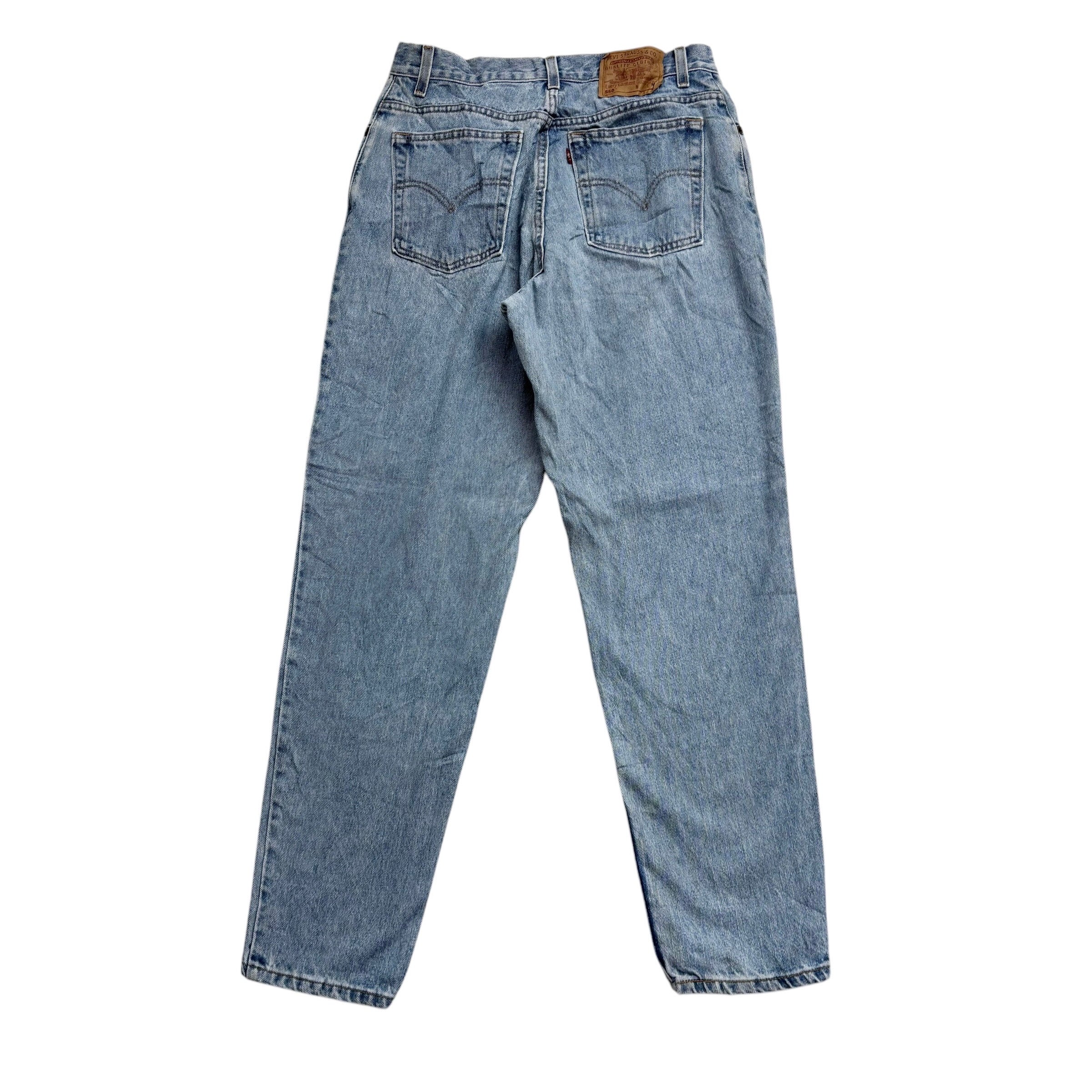 Levis 550 Jeans W30 L31 Womens Light Blue Relaxed Tapered Mom Fit Vintage Denim