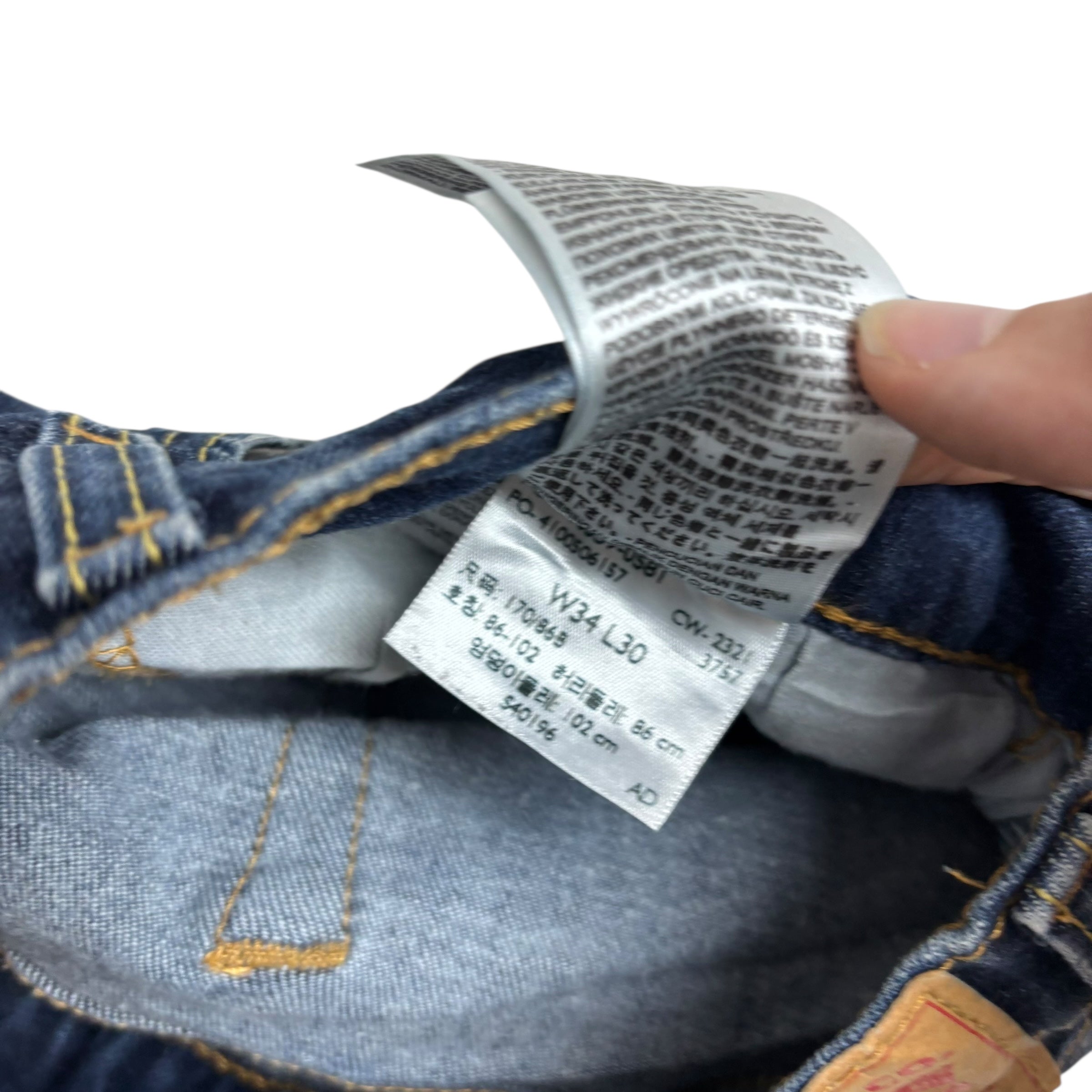 Levis 559 Jeans W34 L30 Mens Dark Blue Regular Straight Fit Stretch Denim (F)