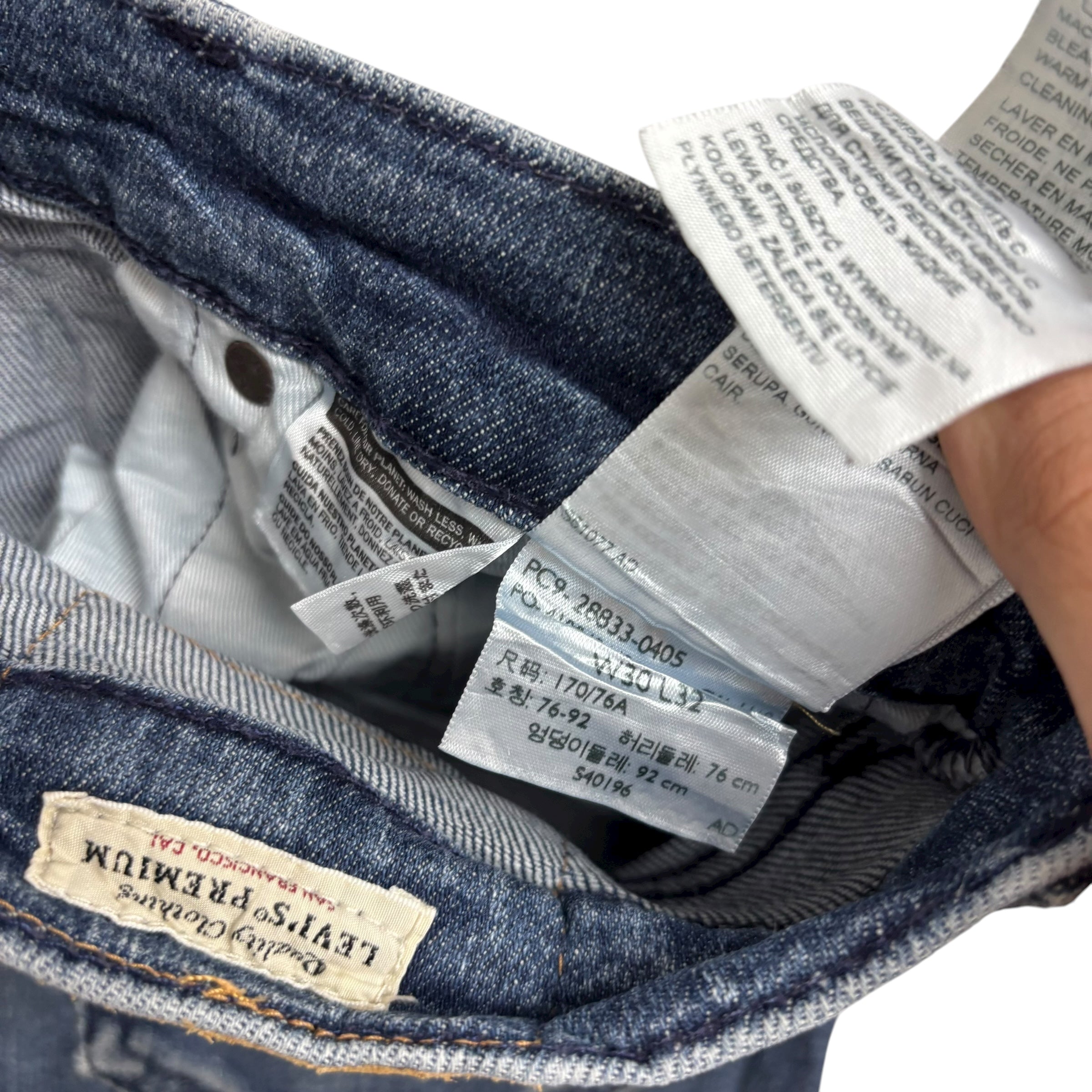 Levis 512 Jeans W30 L32 Mens Navy Blue Slim Tapered Fit Stretch Denim