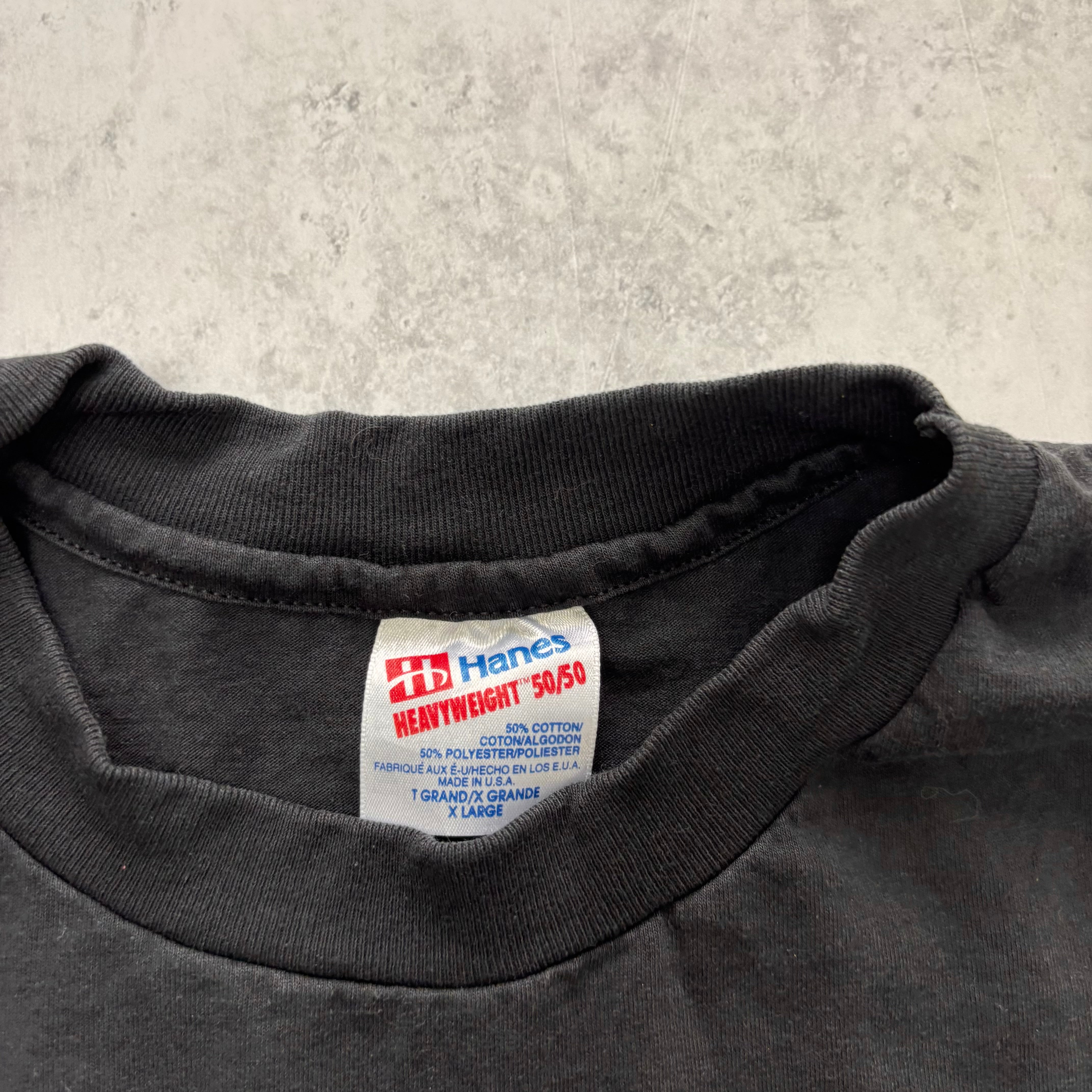 Vintage T Shirt Mens Large Black Single Stitch Graphic Print 90s USA (E)