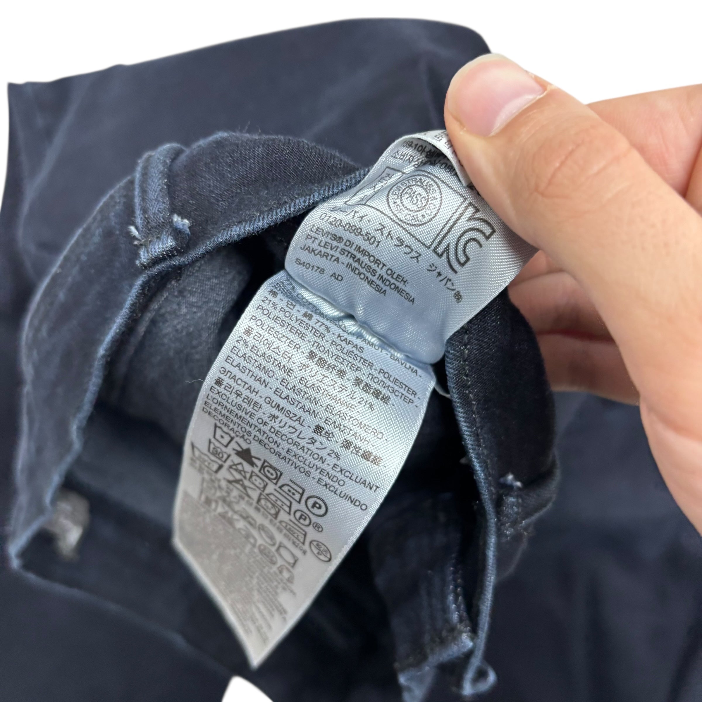 Levis 512 Jeans W27 L30 Womens Navy Blue Slimming Bootcut Fit Stretch Denim (E)