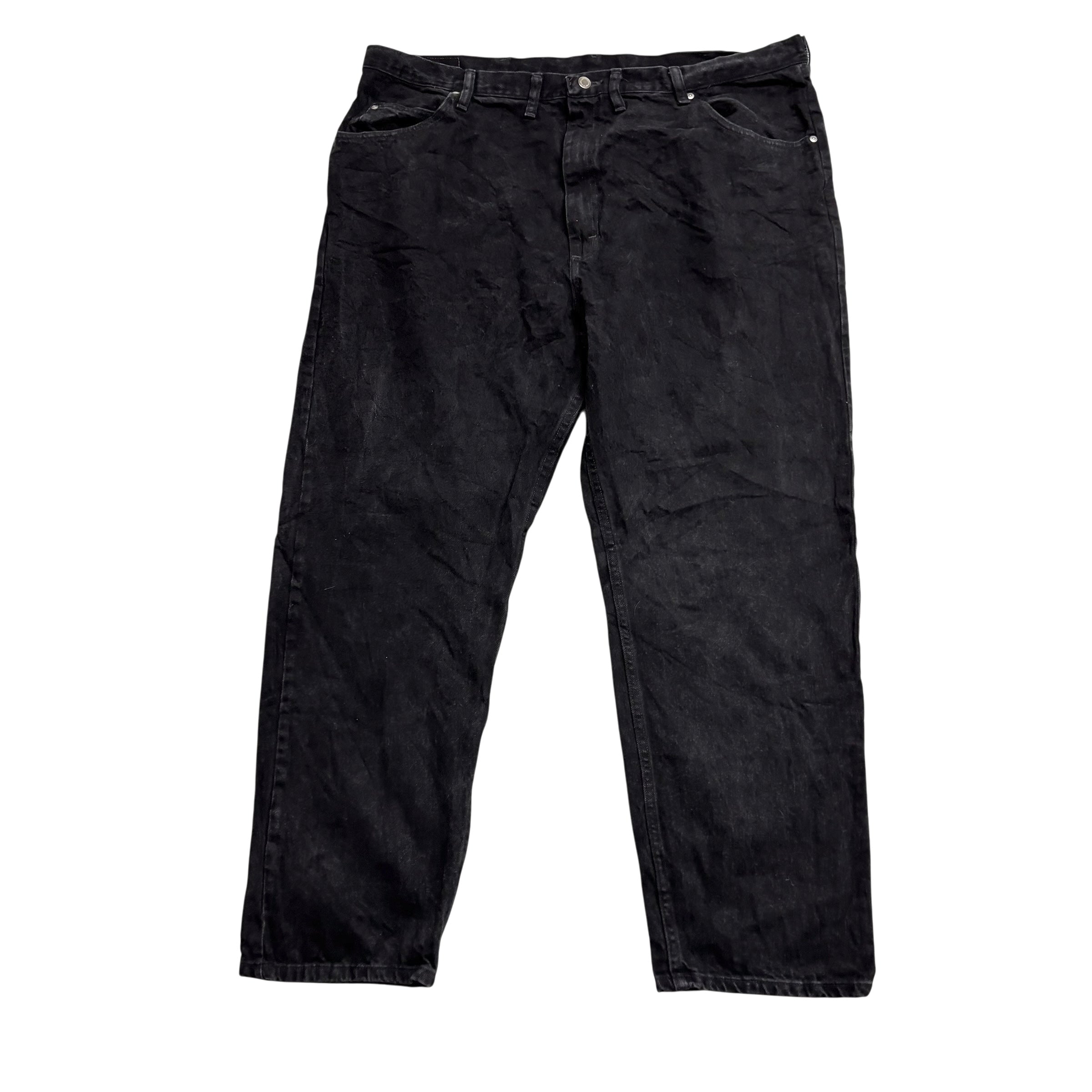Wrangler Jeans W44 L32 Mens Black Baggy Relaxed Straight Fit Denim (E)