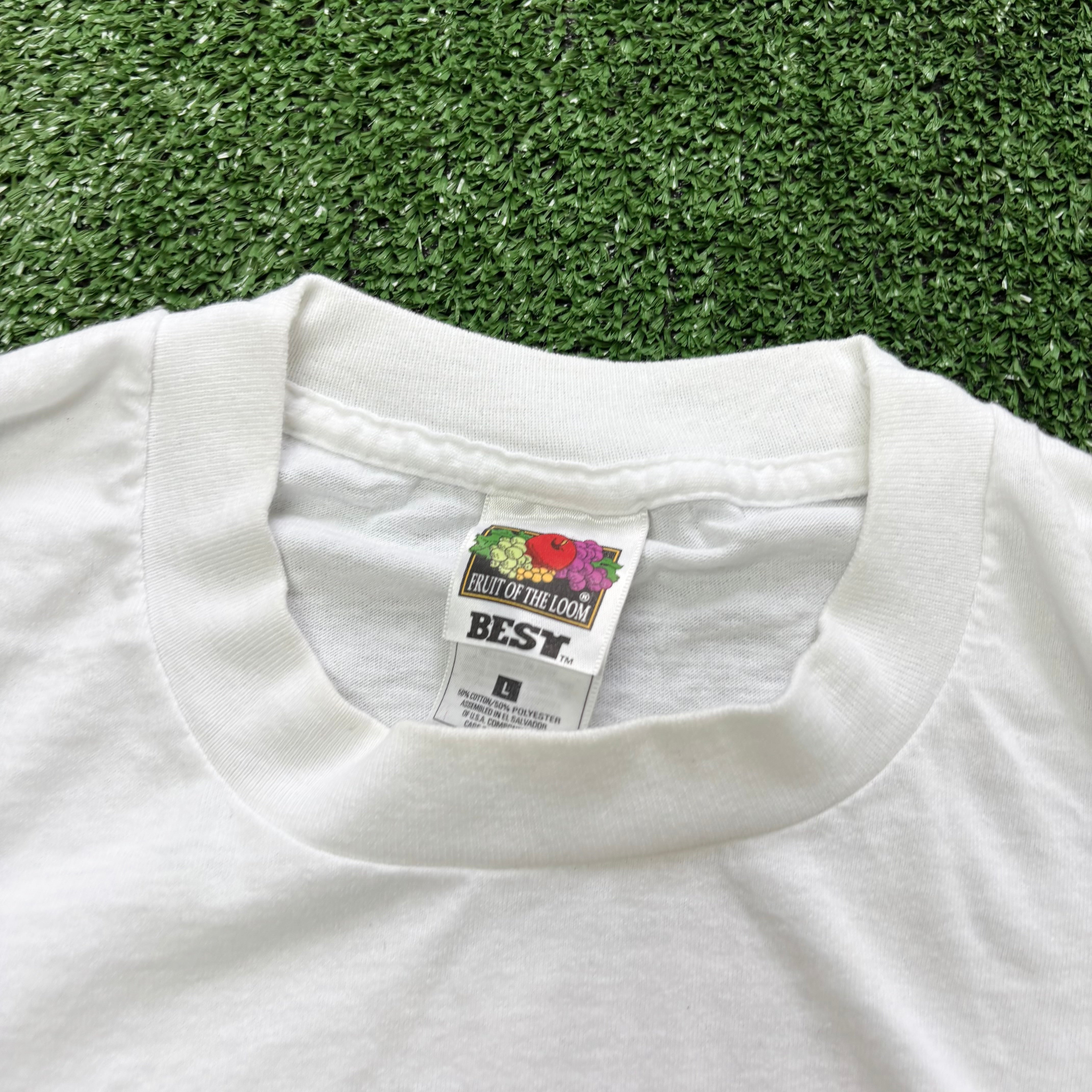 Vintage T Shirt Mens Large White Single Stitch Graphic Print 90s USA Music