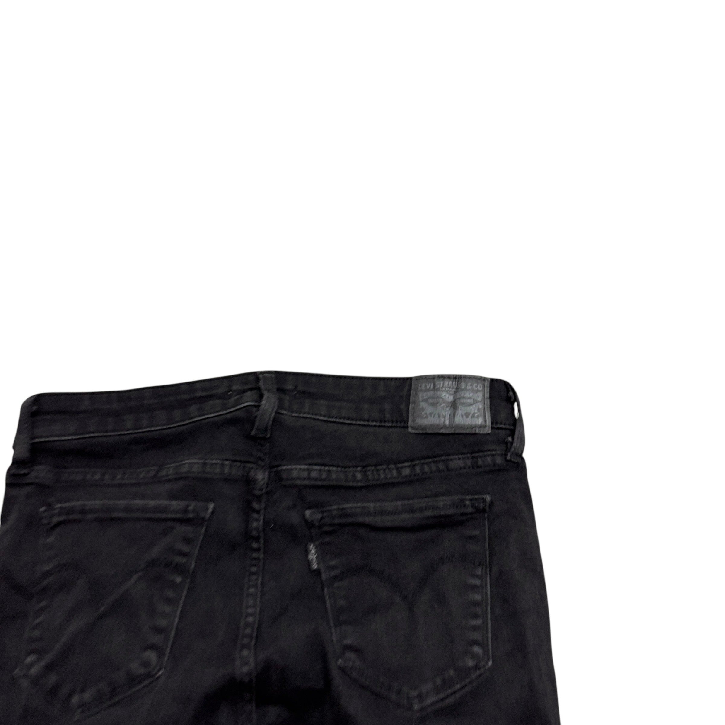 Levis 711 Jeans W30 L28 Womens Skinny Black Stretch Denim (E)