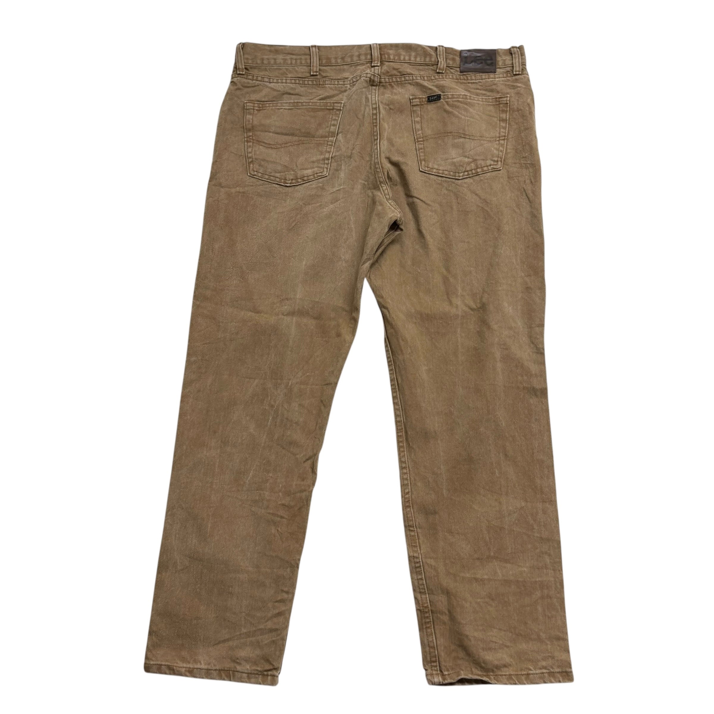 Wrangler Jeans W40 L30 Mens Tan Regular Straight Fit Vintage Denim (E)
