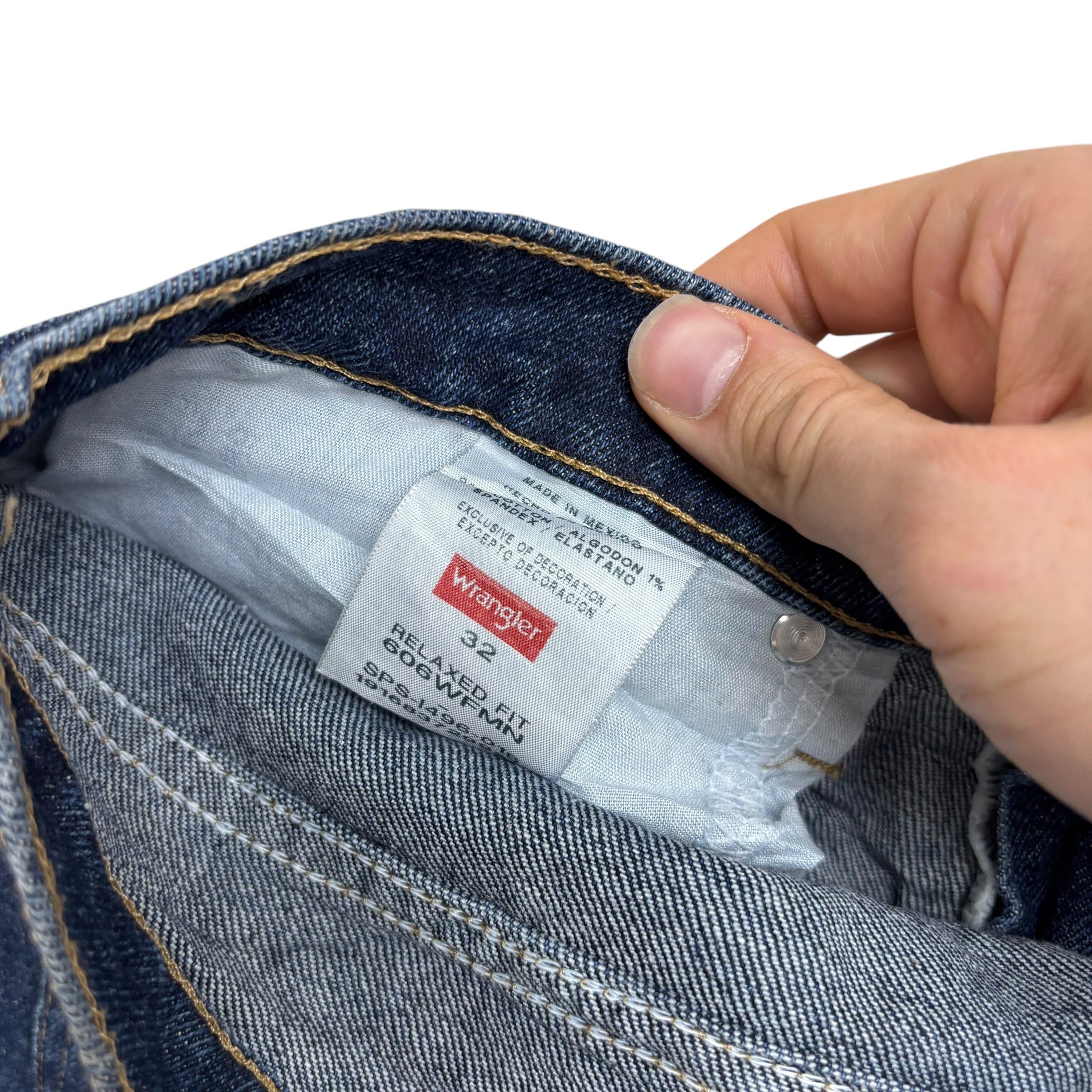 Wrangler Baggy Jorts W32 Mens Denim Shorts Dark Blue Relaxed Fit Stretch (E)