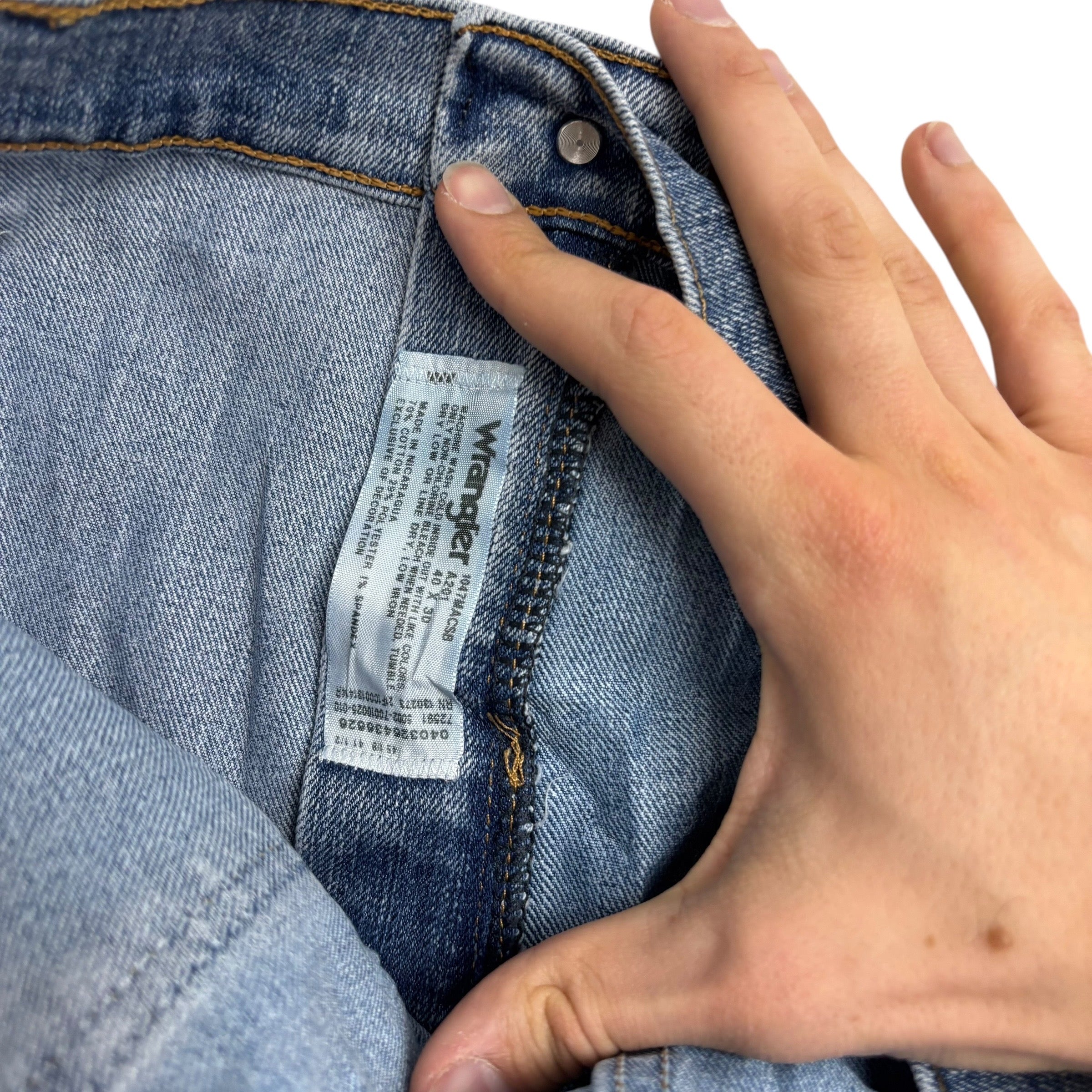 Wrangler Starched Jeans Cowboy Cut W40 L30 Mens Blue Advanced Comfort Regular