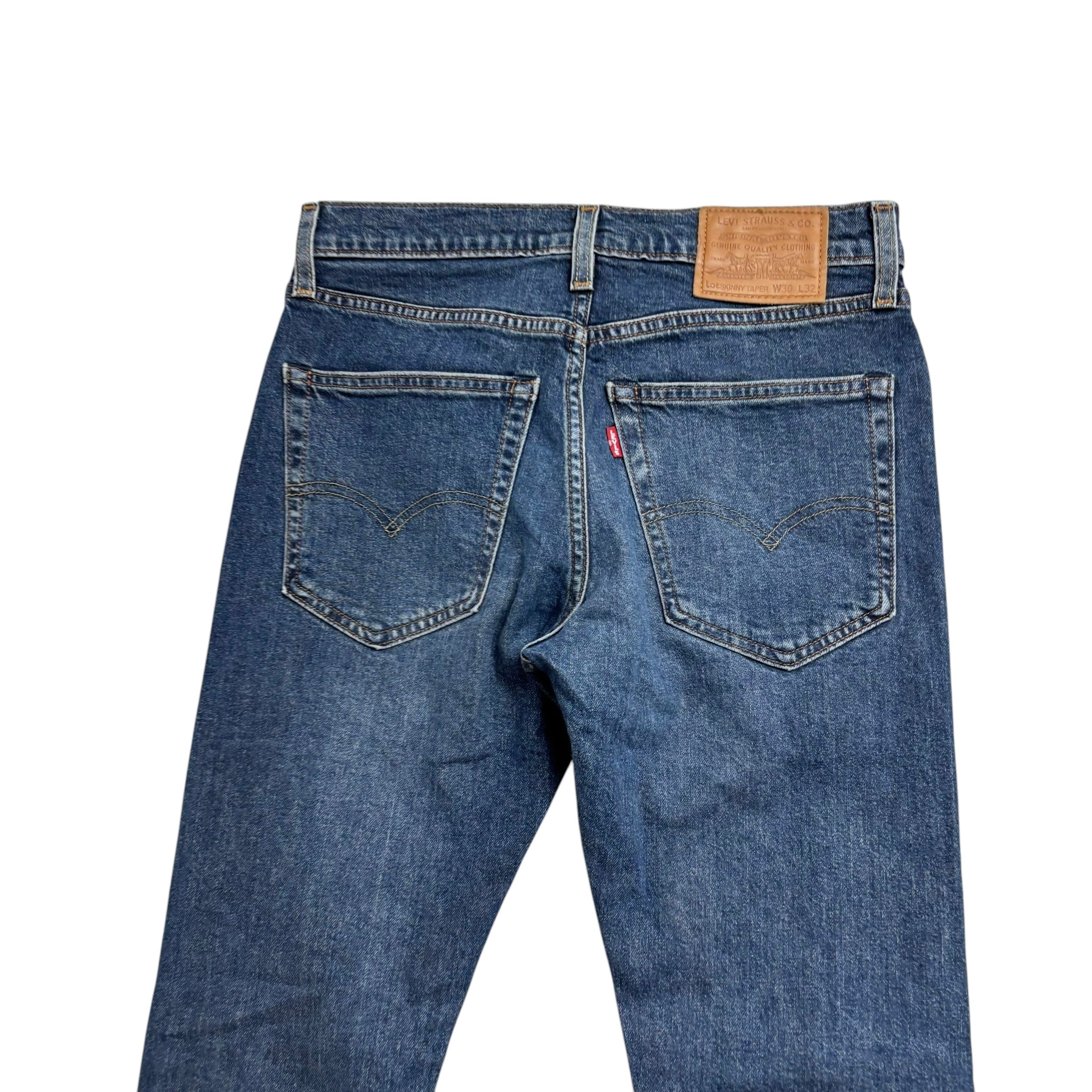 Levis Jeans W30 L32 Mens Mid Blue Skinny Tapered Fit Stretch Premium Denim (E)