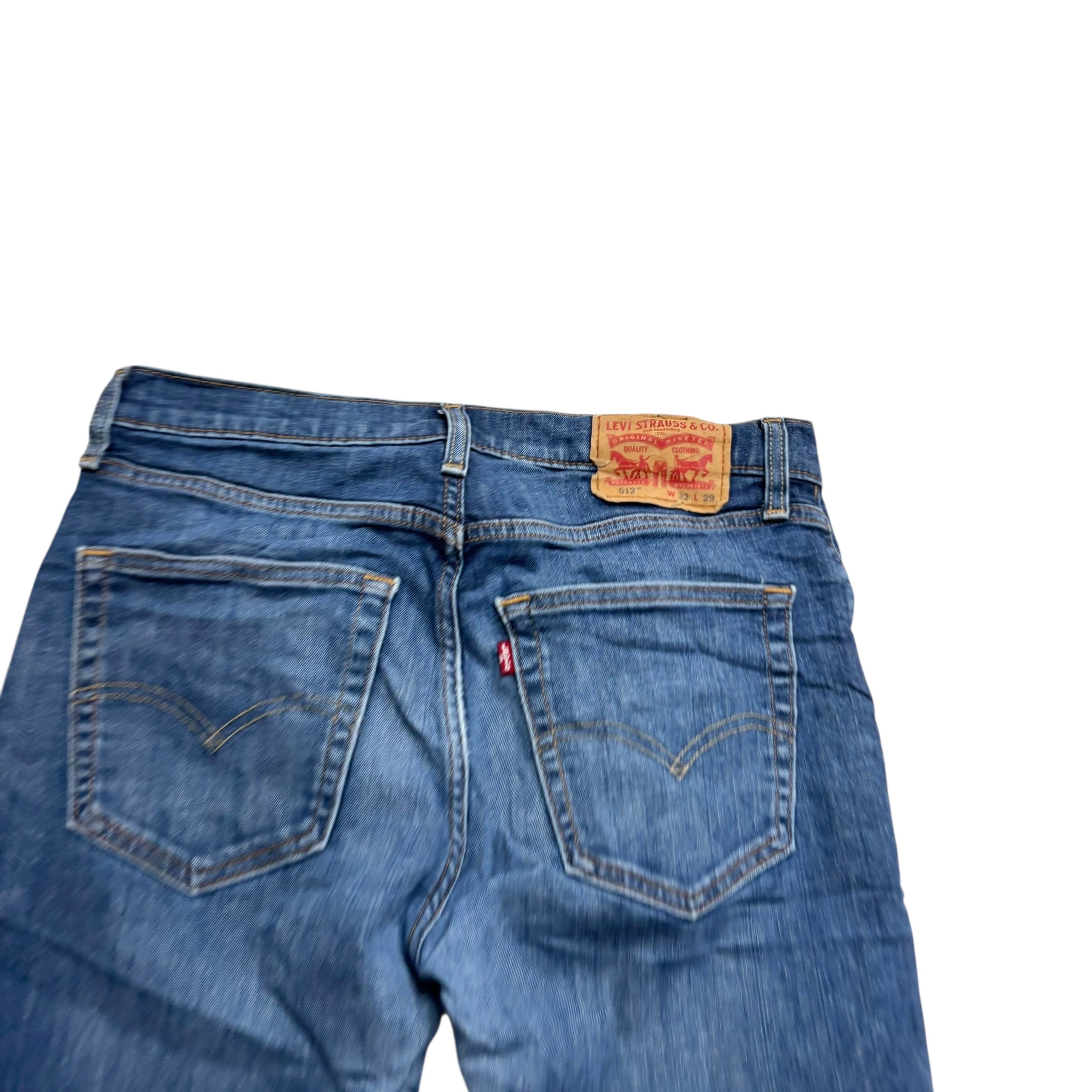 Levis 512 Jeans W32 L27 Mens Mid Blue Slim Tapered Fit Stretch Denim (E)