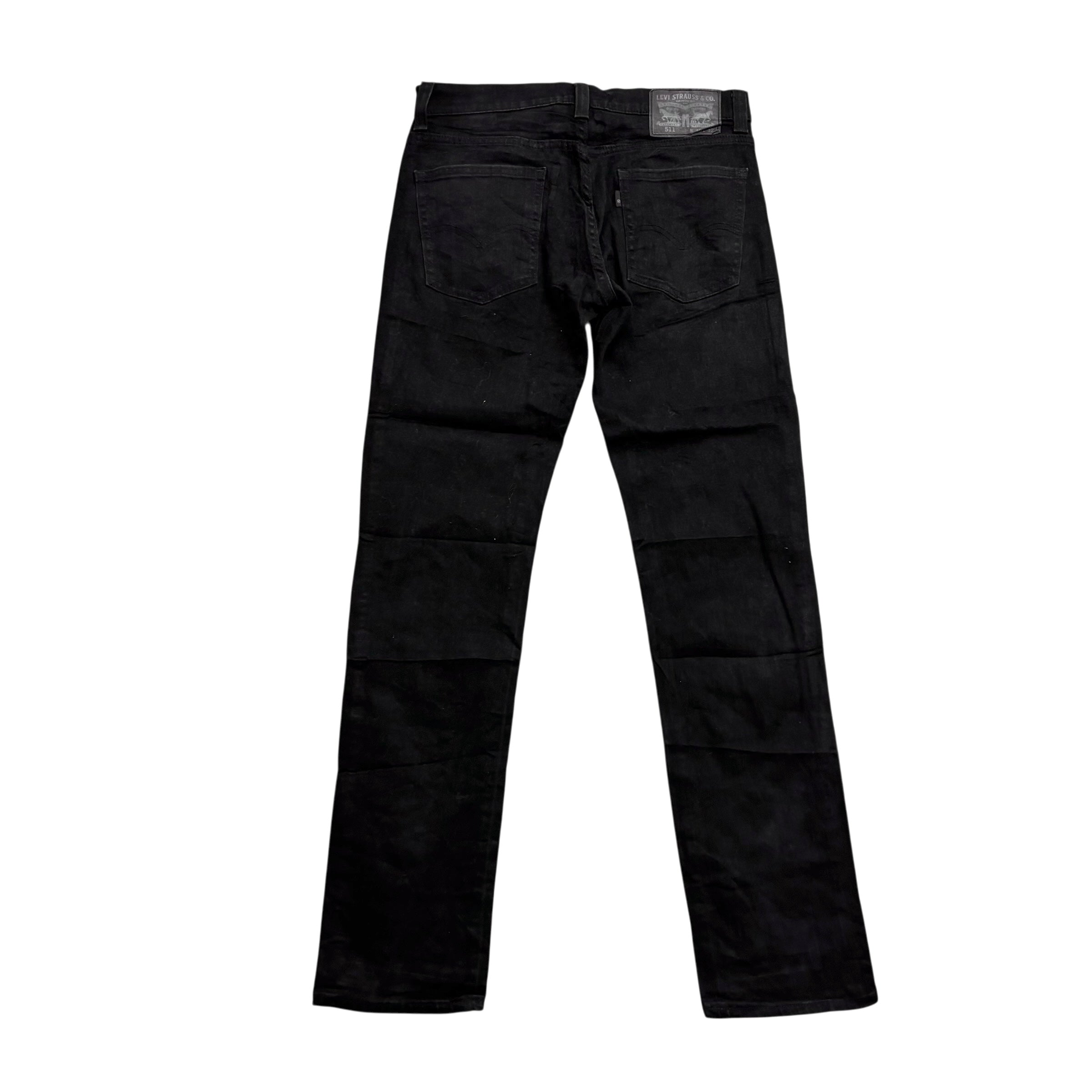Levis 511 Jeans W30 L32 Mens Black Slim Fit Stretch Denim (E)